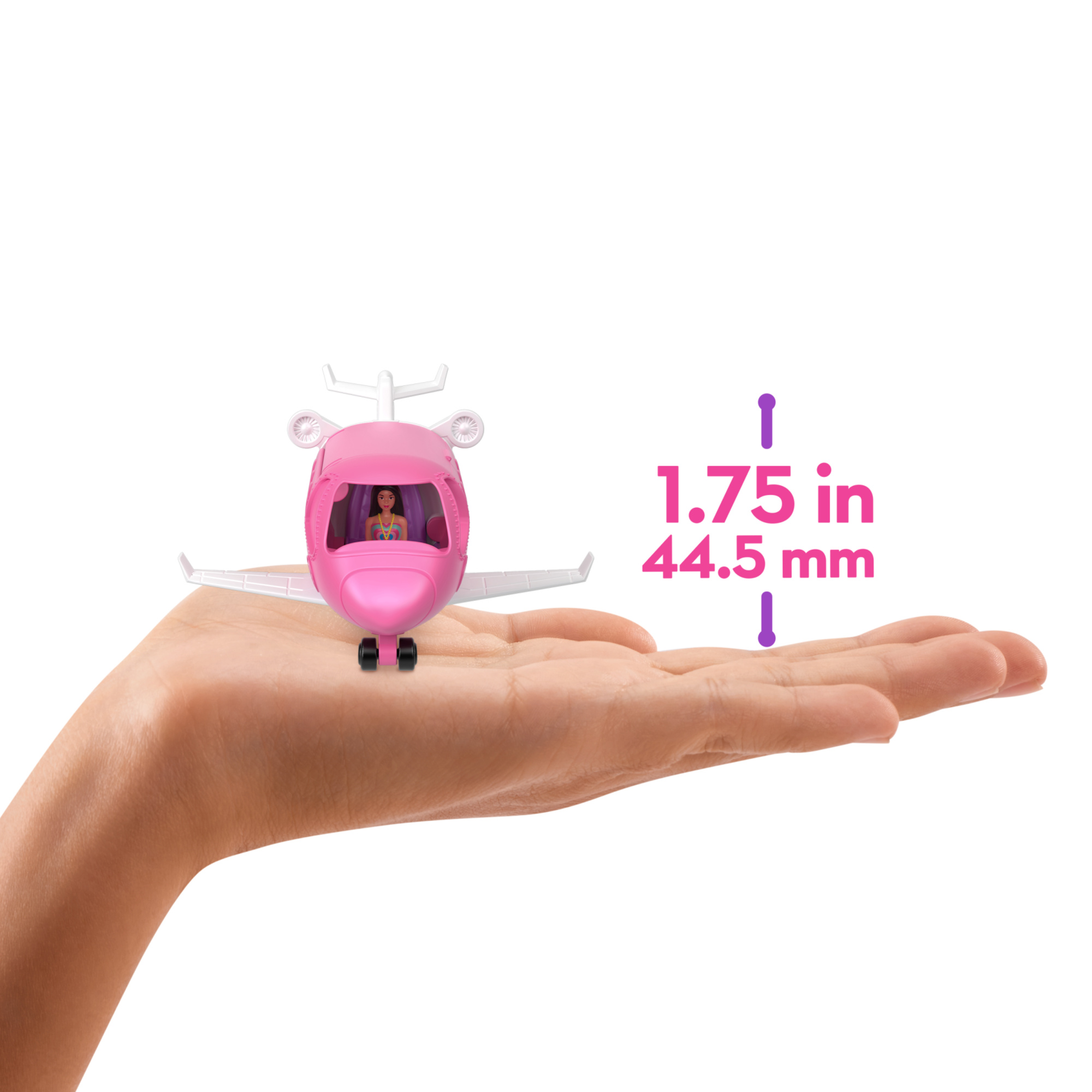 Mini barbieland - aereo dei sogni, set con mini veicolo e bambola con sorpresa cambia colore in acqua - Barbie