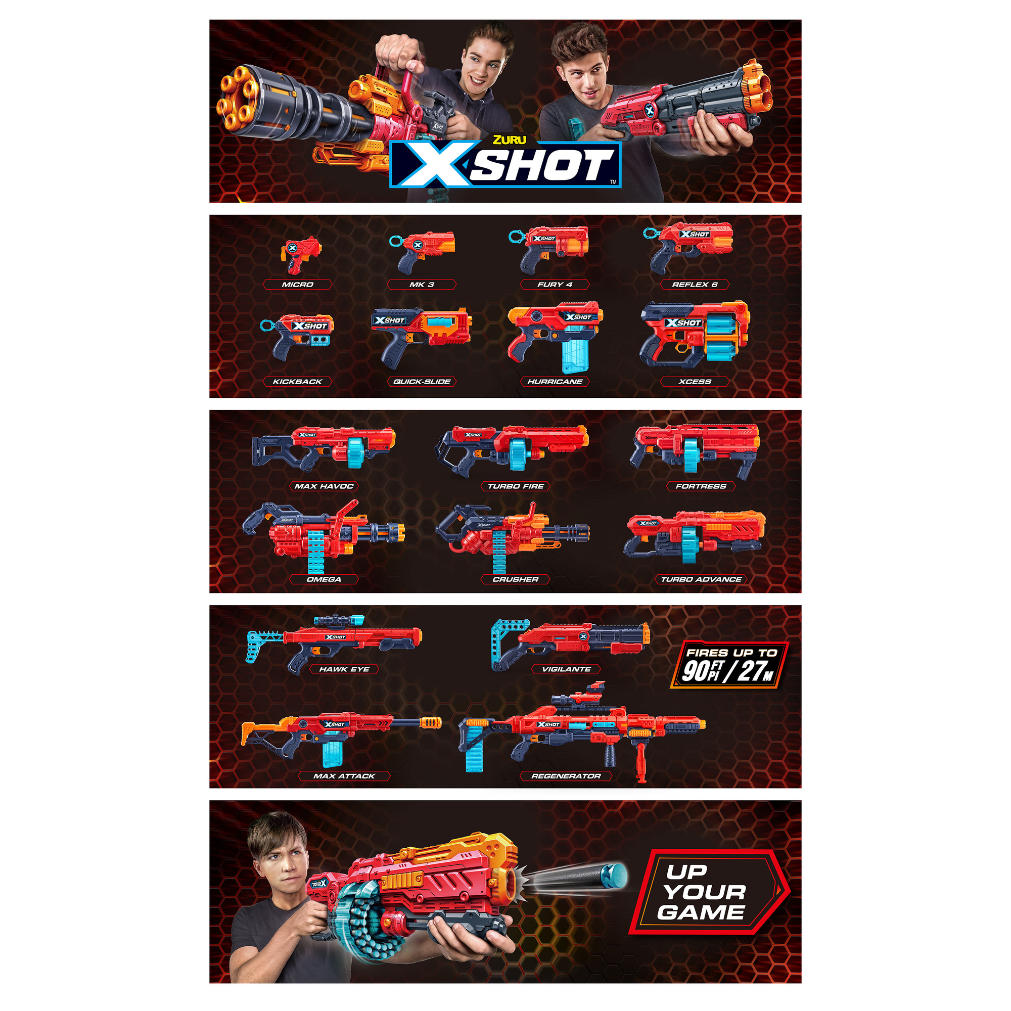 Xshot excel fury 4 blaster 16x freccette in schiuma con tecnologia air pocket - 