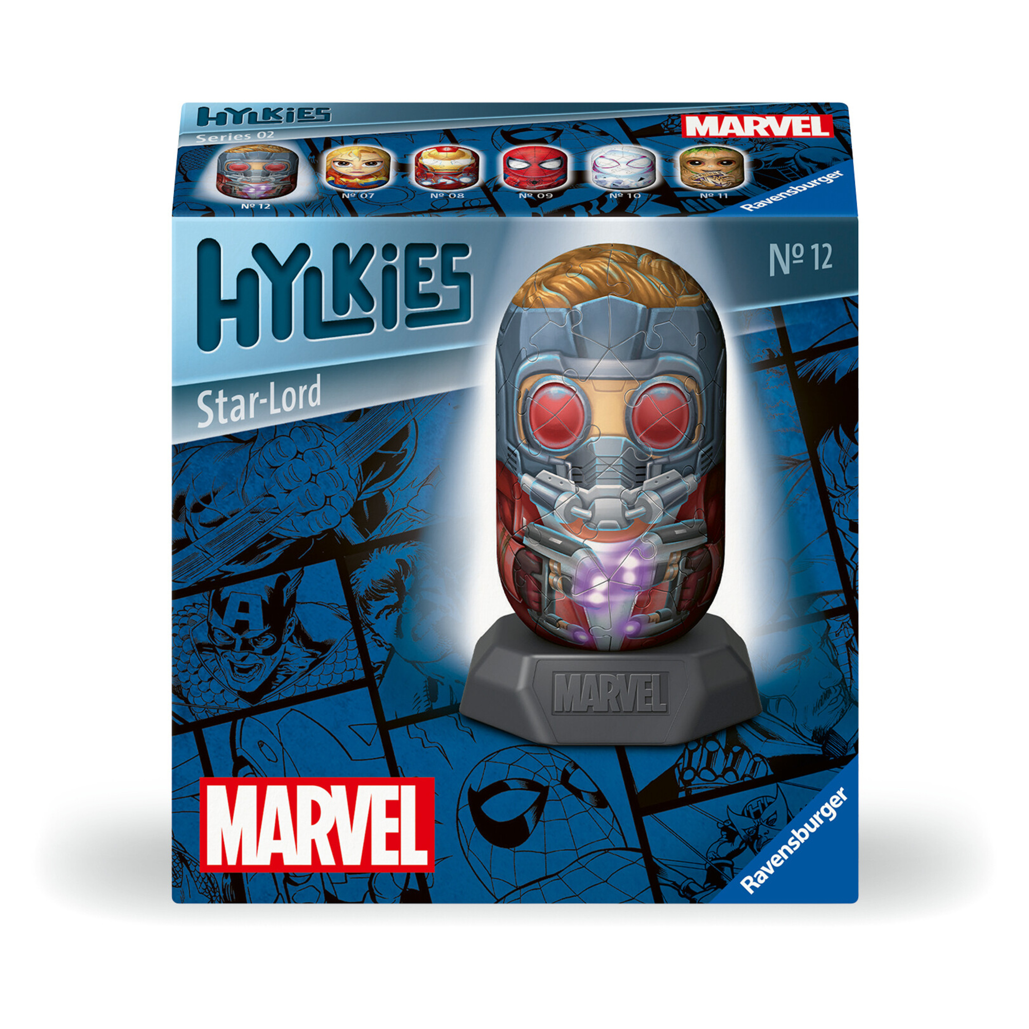 Ravensburger - hylkies marvel,  star lord, personaggi collezionabili, 54 pezzi - RAVENSBURGER 3D PUZZLE