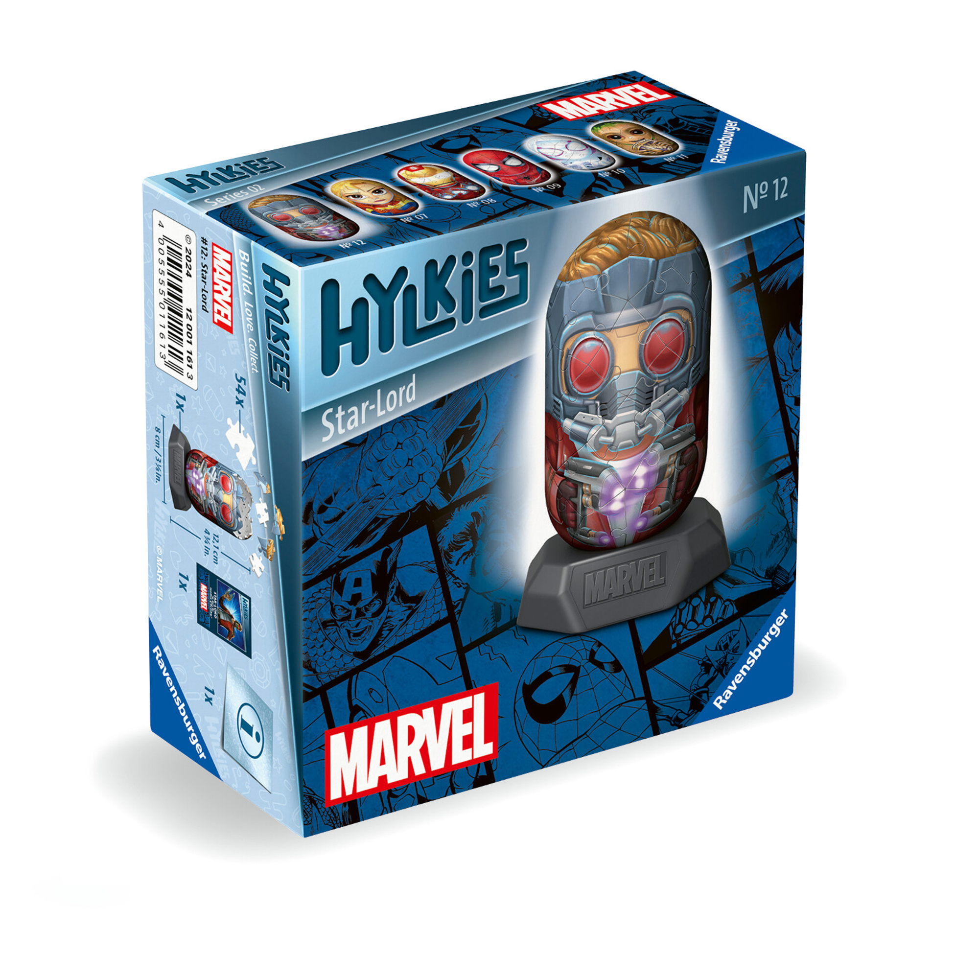 Ravensburger - hylkies marvel,  star lord, personaggi collezionabili, 54 pezzi - RAVENSBURGER 3D PUZZLE