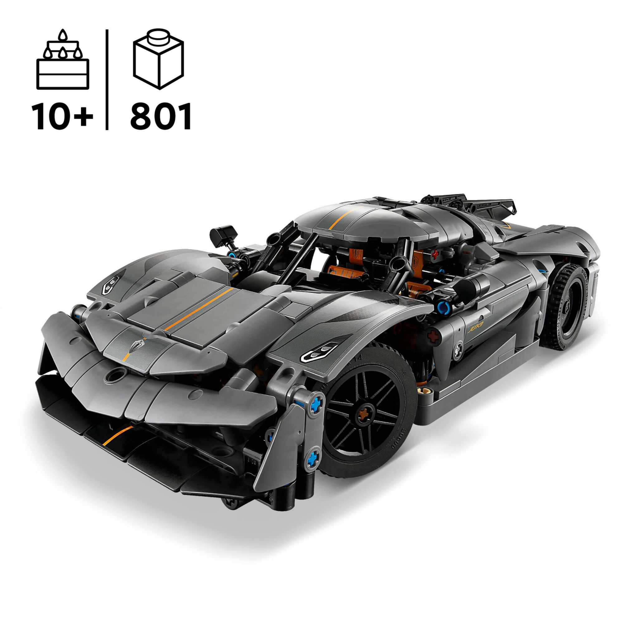 Lego technic 42173 hypercar koenigsegg jesko absolut grigia, modellino di auto da costruire, macchina giocattolo bambini 10+ - LEGO TECHNIC