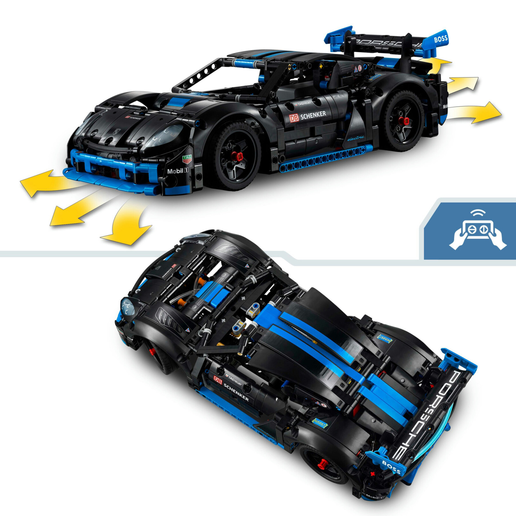 Lego technic 42176 auto da corsa porsche gt4 e-performance, macchina giocattolo telecomandata bambini 10+, auto da costruire - LEGO TECHNIC