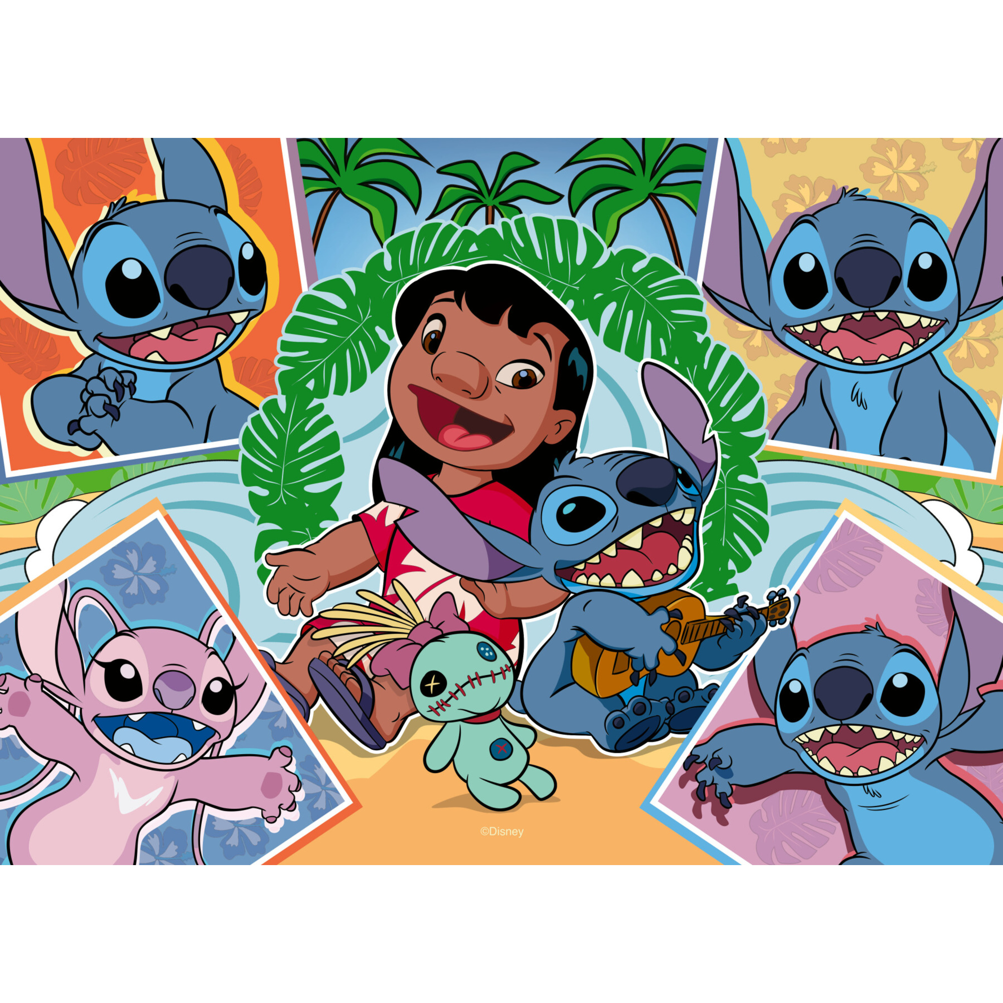 Ravensburger - puzzle stitch, collezione bumper pack 4x100, 4 puzzle da 100 pezzi, età raccomandata 5+ anni - Disney Stitch