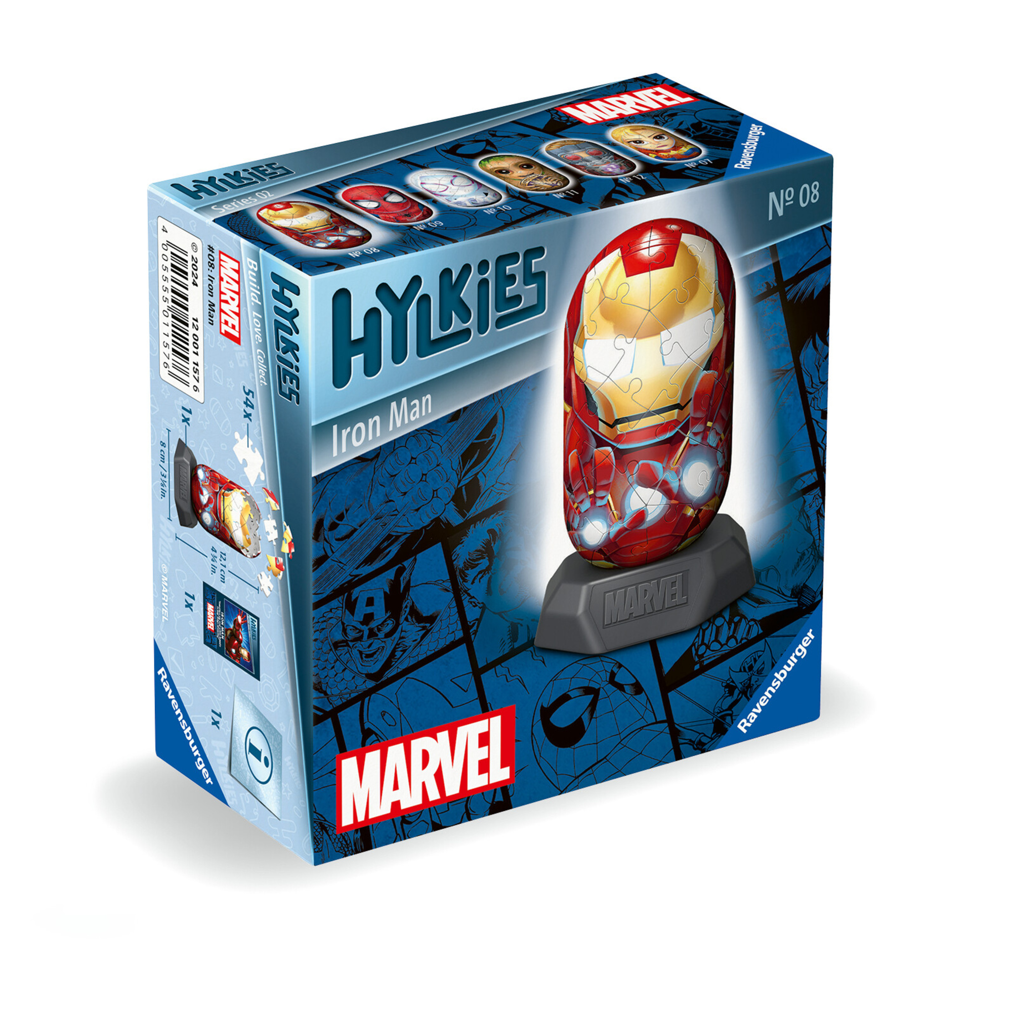 Ravensburger - hylkies marvel, iron man, personaggi collezionabili, 54 pezzi - RAVENSBURGER 3D PUZZLE