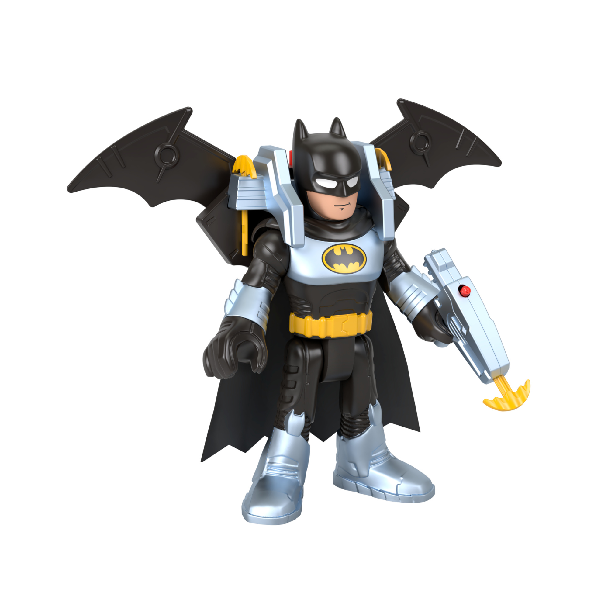 Imaginext dc super friends - batman batglider, action figure xl snodata e batglider trasformabile con lancia-proiettili - IMAGINEXT