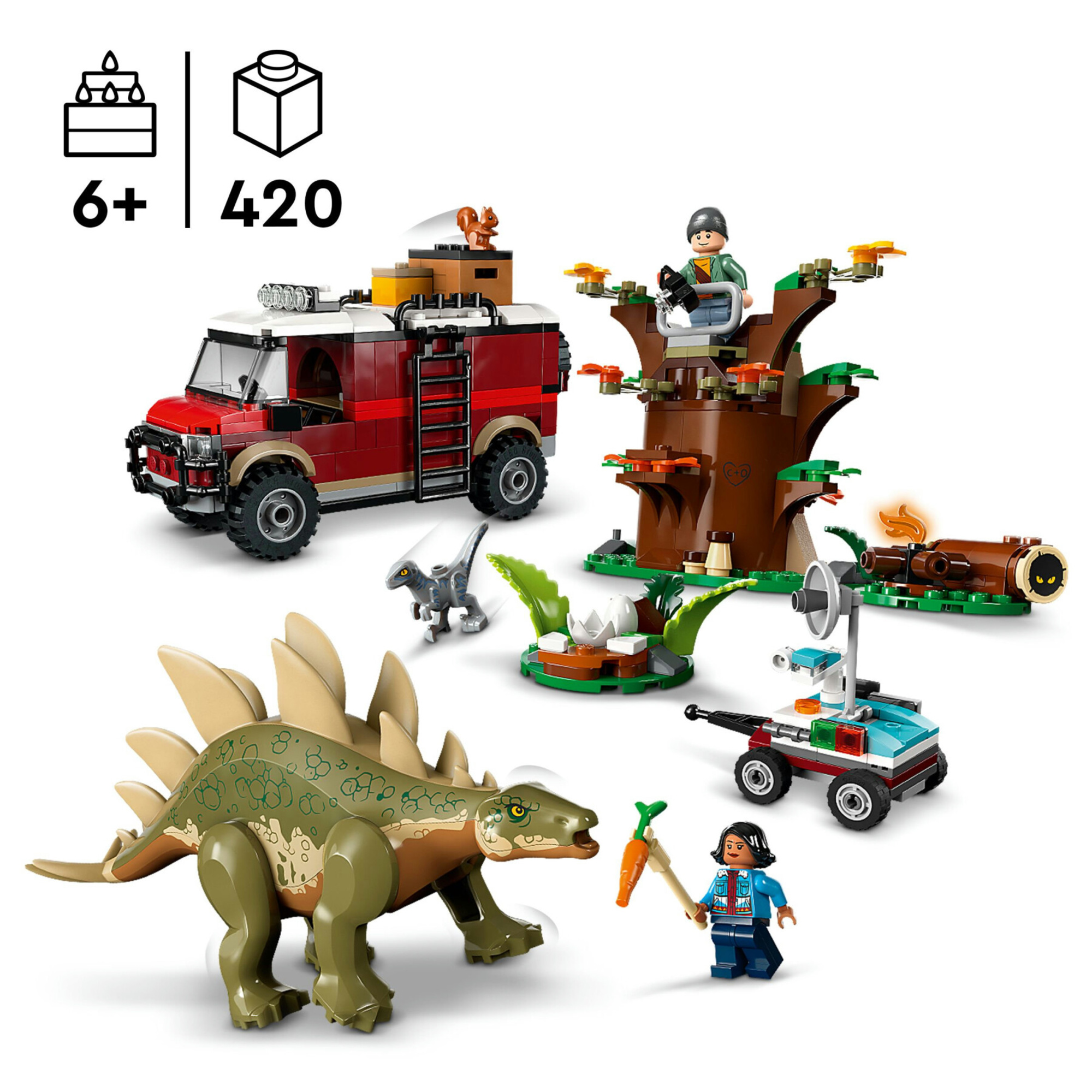 Lego jurassic world 76965 missione dinosauro: scoperta dello stegosauro, giocattolo con dinosauri e fuoristrada per bambini 6+ - LEGO JURASSIC PARK/W