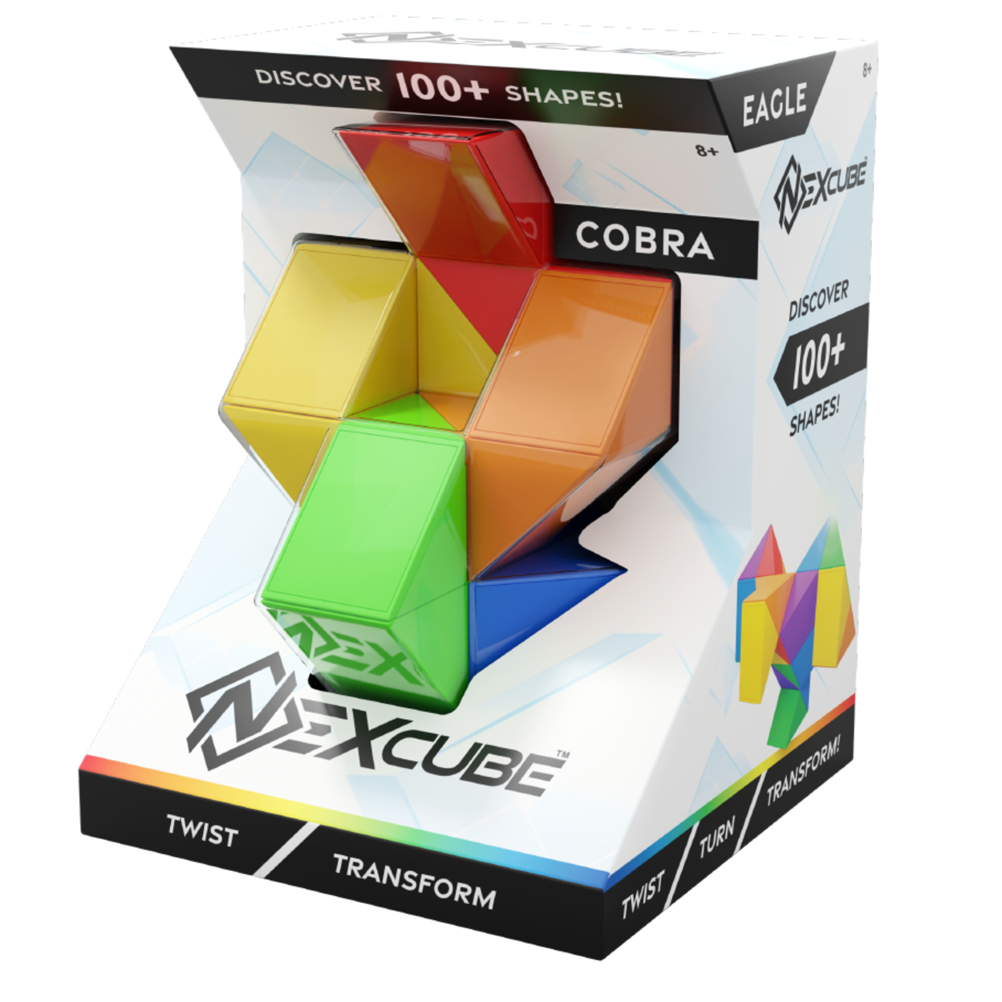 Nexcube cobra - rompicapo originale - bambini 6+ - crea più di 100 forme: animali e oggetti - gioco di riflessione - 