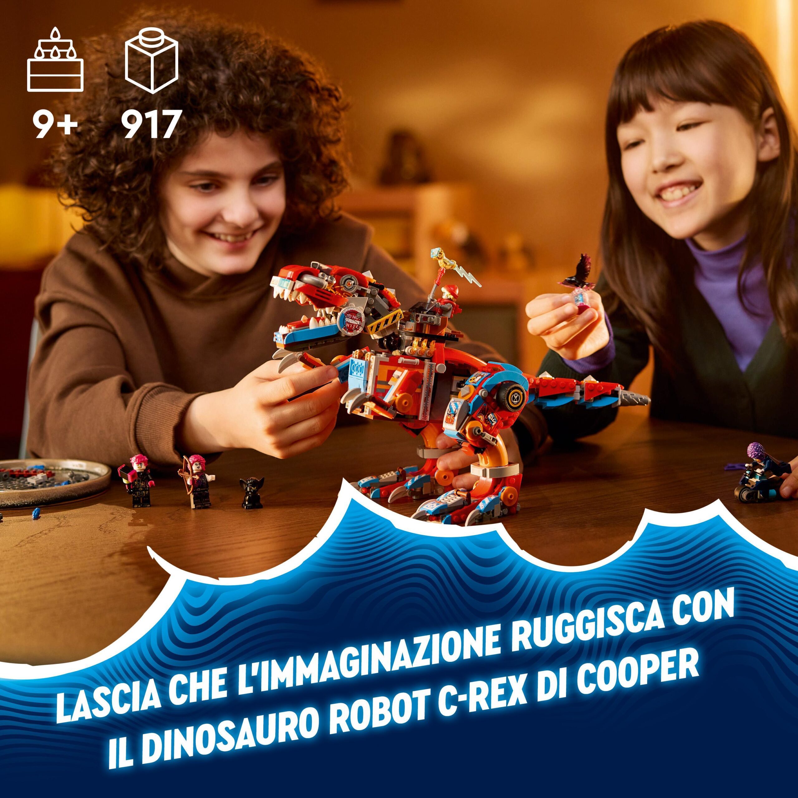 Lego dreamzzz 71484 dinosauro robot c-rex di cooper, action figure di t.rex giocattolo trasformabile, giochi per bambini 9+ - LEGO DREAMZZZ