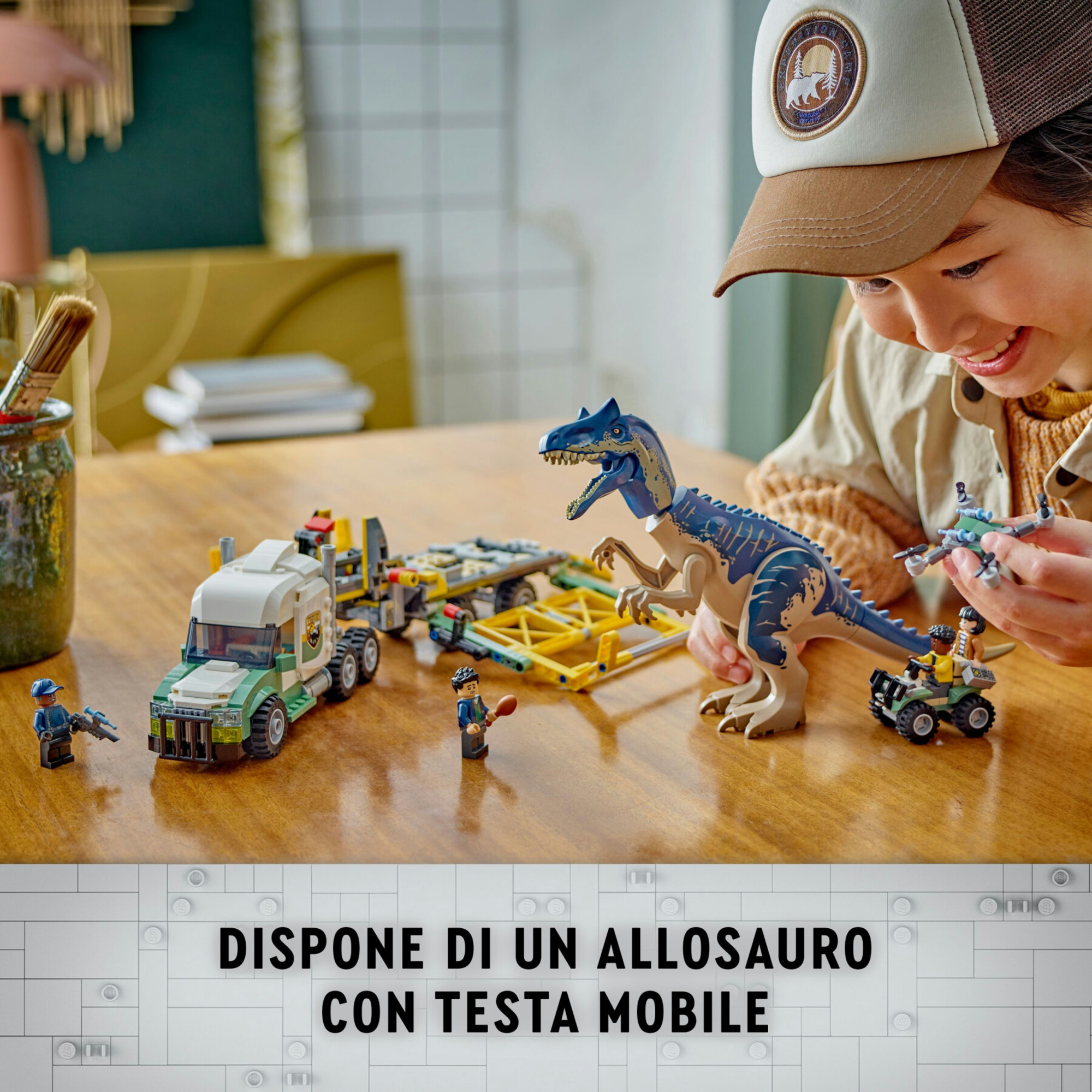 Lego jurassic world 76966 missione dinosauro: camion di trasporto dell’allosauro, giocattolo con veicolo, giochi bambini 8+ - LEGO JURASSIC PARK/W