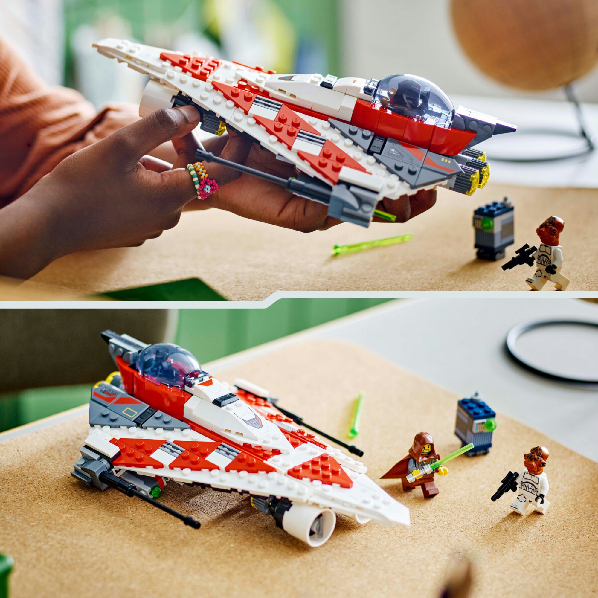 Lego star wars 75388 starfighter di jedi bob, astronave giocattolo da costruire con 2 minifigure, giochi per bambini 8+ - LEGO DREAMZZZ