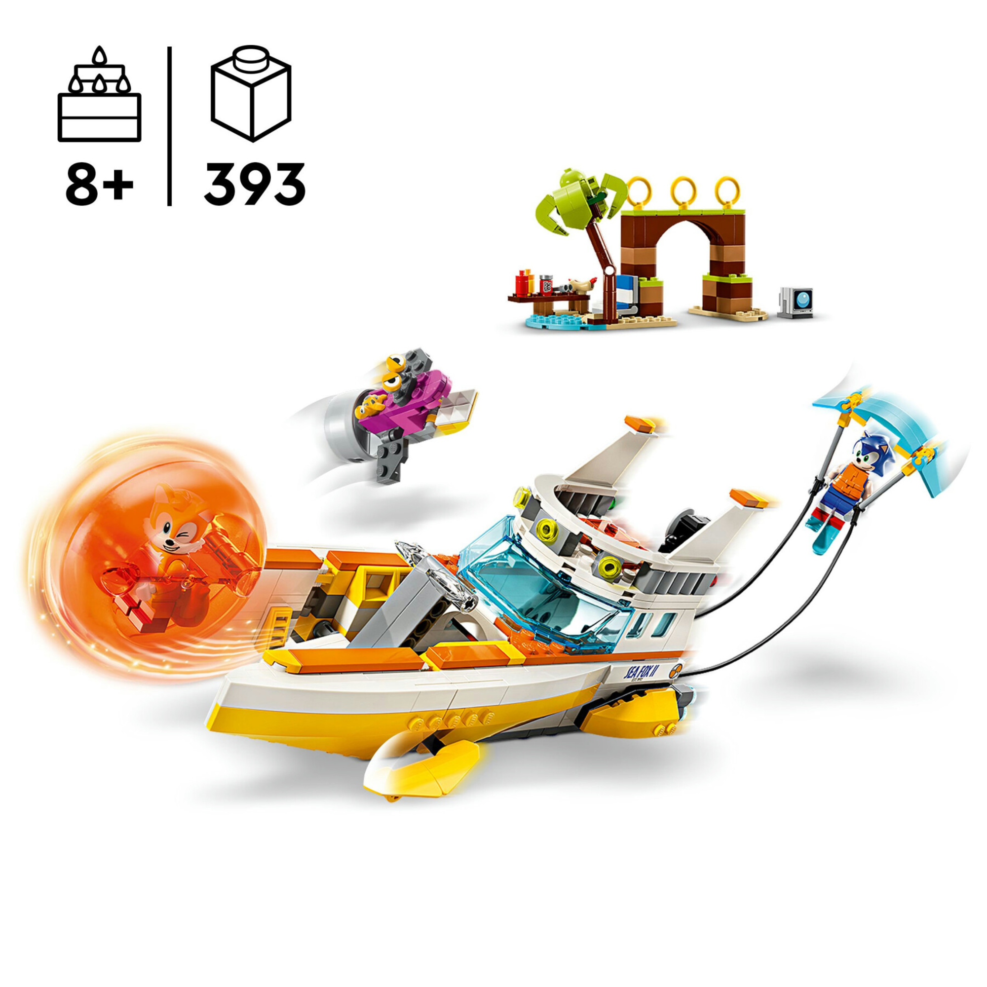 Lego sonic the hedgehog 76997 l’aeroscafo delle avventure di tails, barca giocattolo con 4 personaggi, giochi per bambini 8+ - Lego