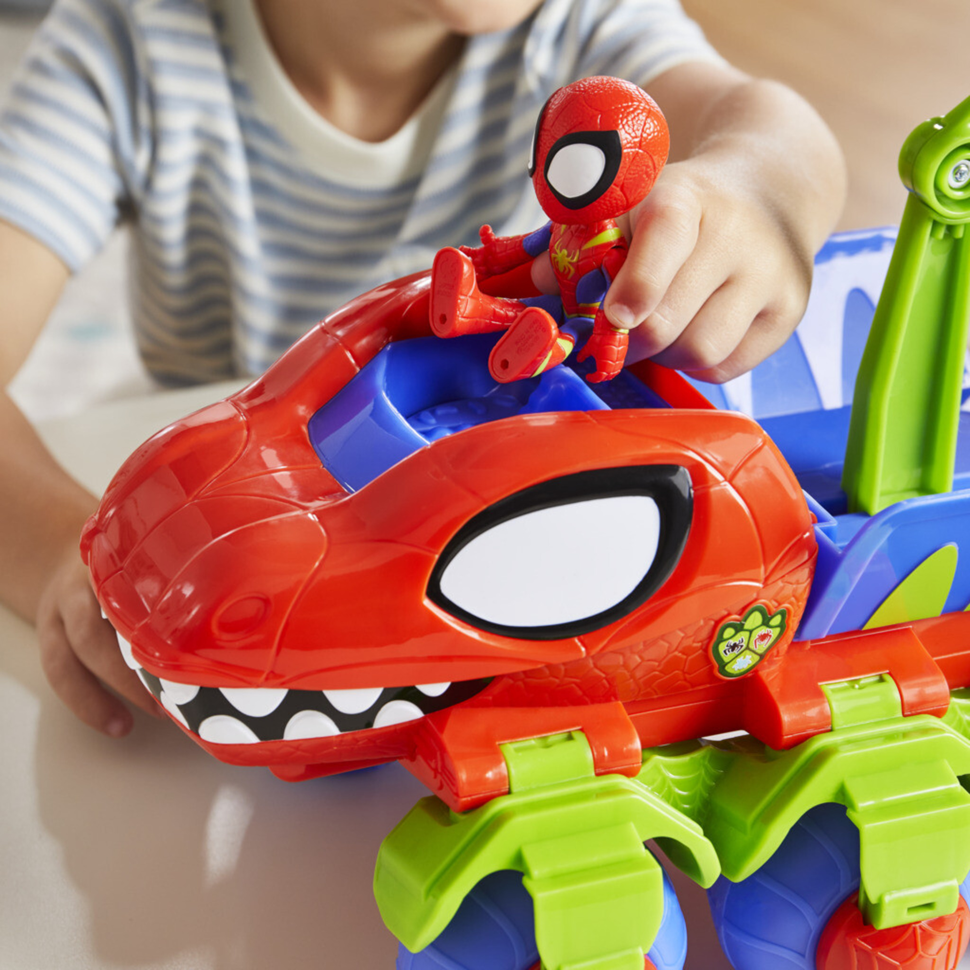 Hasbro marvel spidey e i suoi fantastici amici, veicolo dino-webs, playset con vicolo  dino-webs e supereroi - SPIDEY