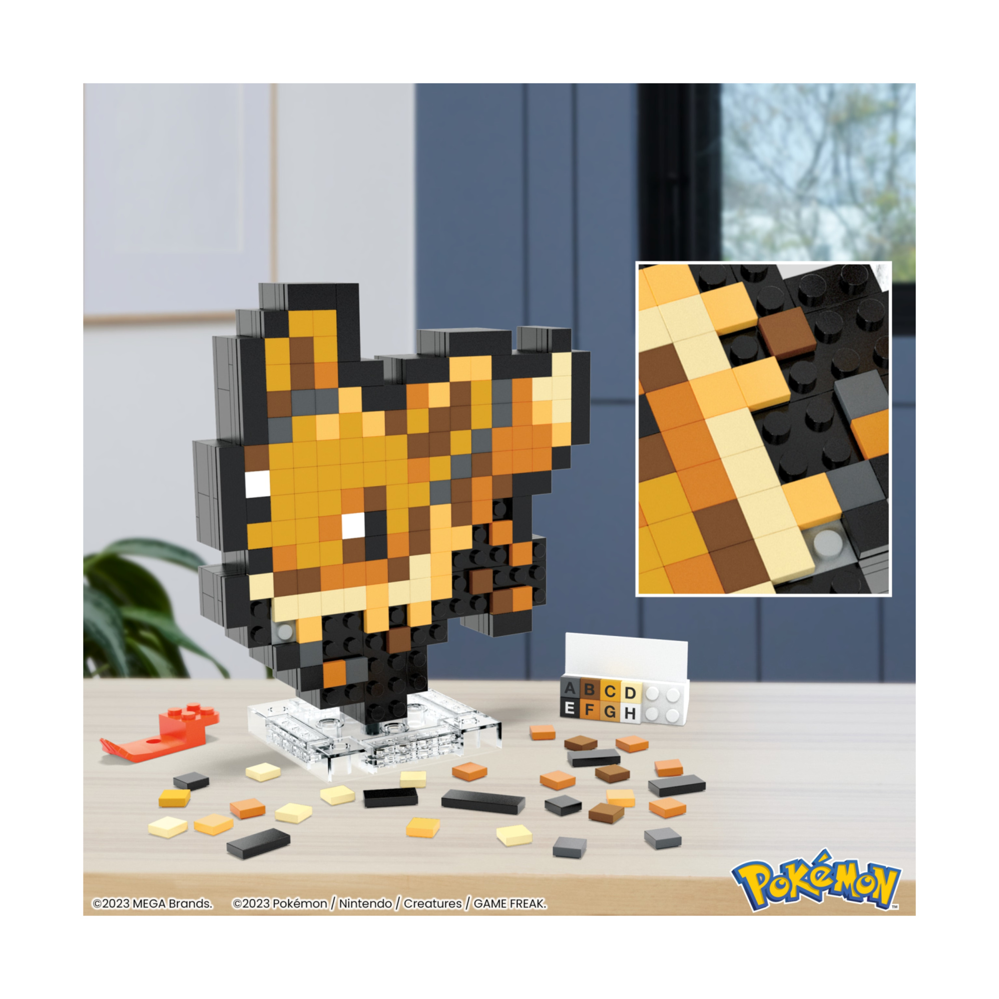 Mega pokémon - eevee pixel art, set da costruire con 323 pezzi e stile retrò pixelato - MEGA BLOCKS