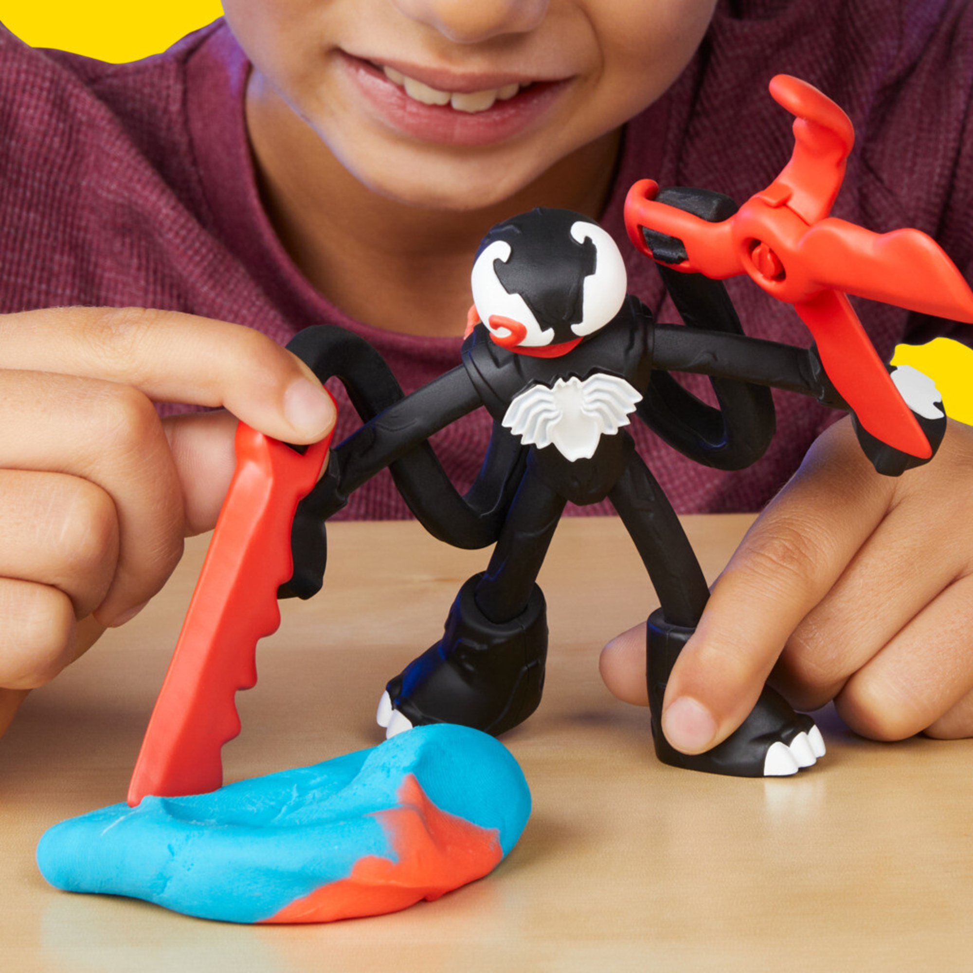 Play-doh marvel - spider-man launch & slice battle, set da gioco lancia e taglia di spider-man - PLAY-DOH