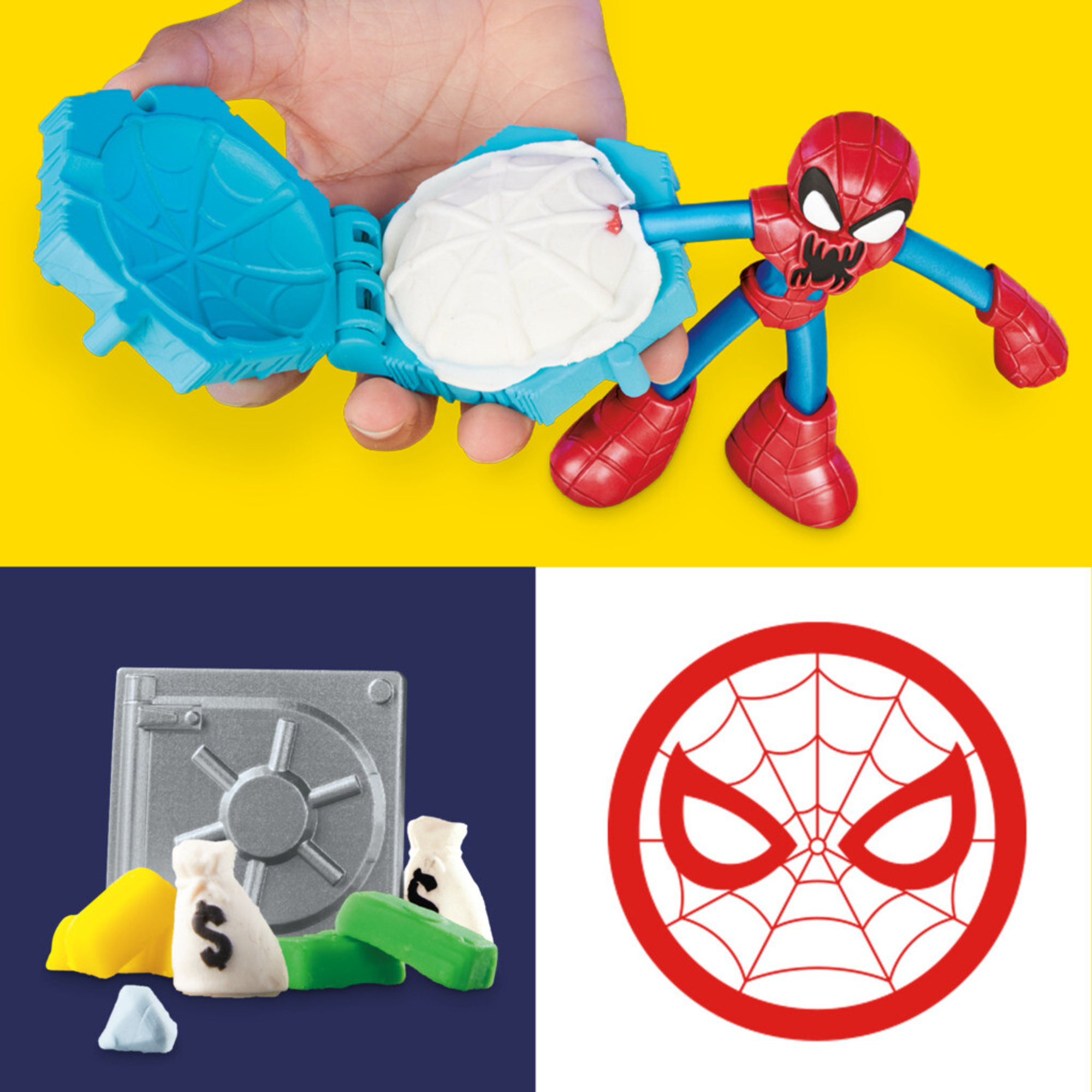 Play-doh marvel - spider-man launch & slice battle, set da gioco lancia e taglia di spider-man - PLAY-DOH