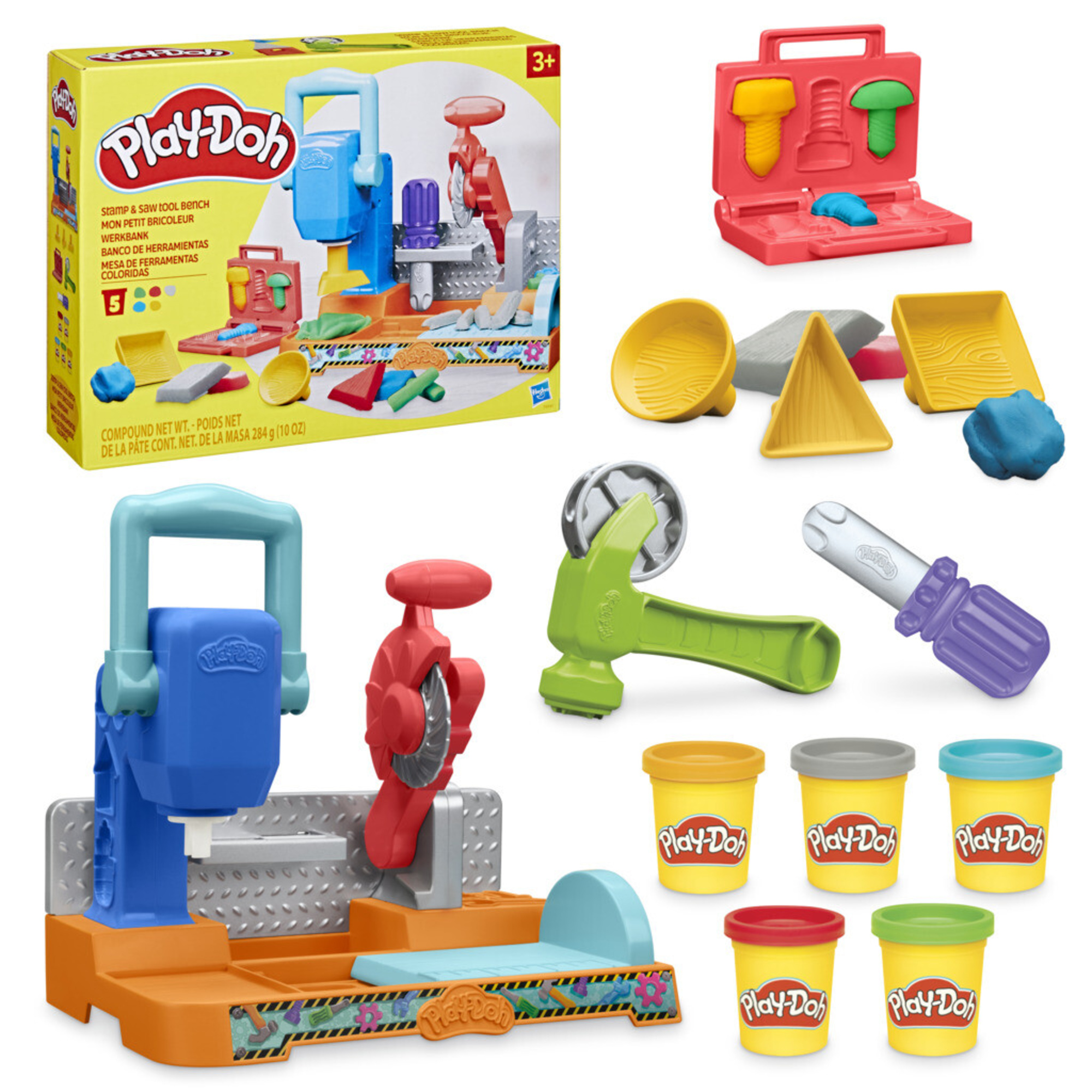 Play-doh - la falegnameria, playset con attrezzi e formine e segheria, playset del falegname - PLAY-DOH