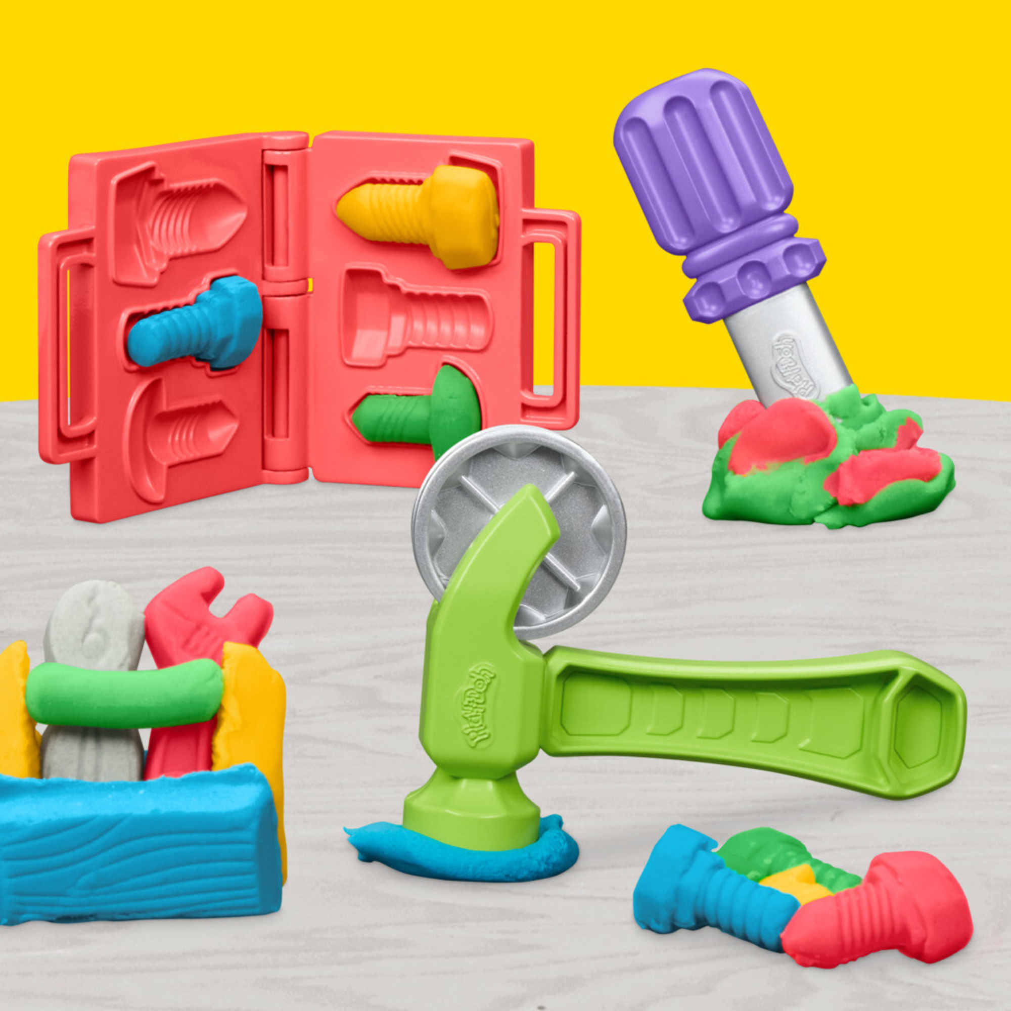 Play-doh - la falegnameria, playset con attrezzi e formine e segheria, playset del falegname - PLAY-DOH