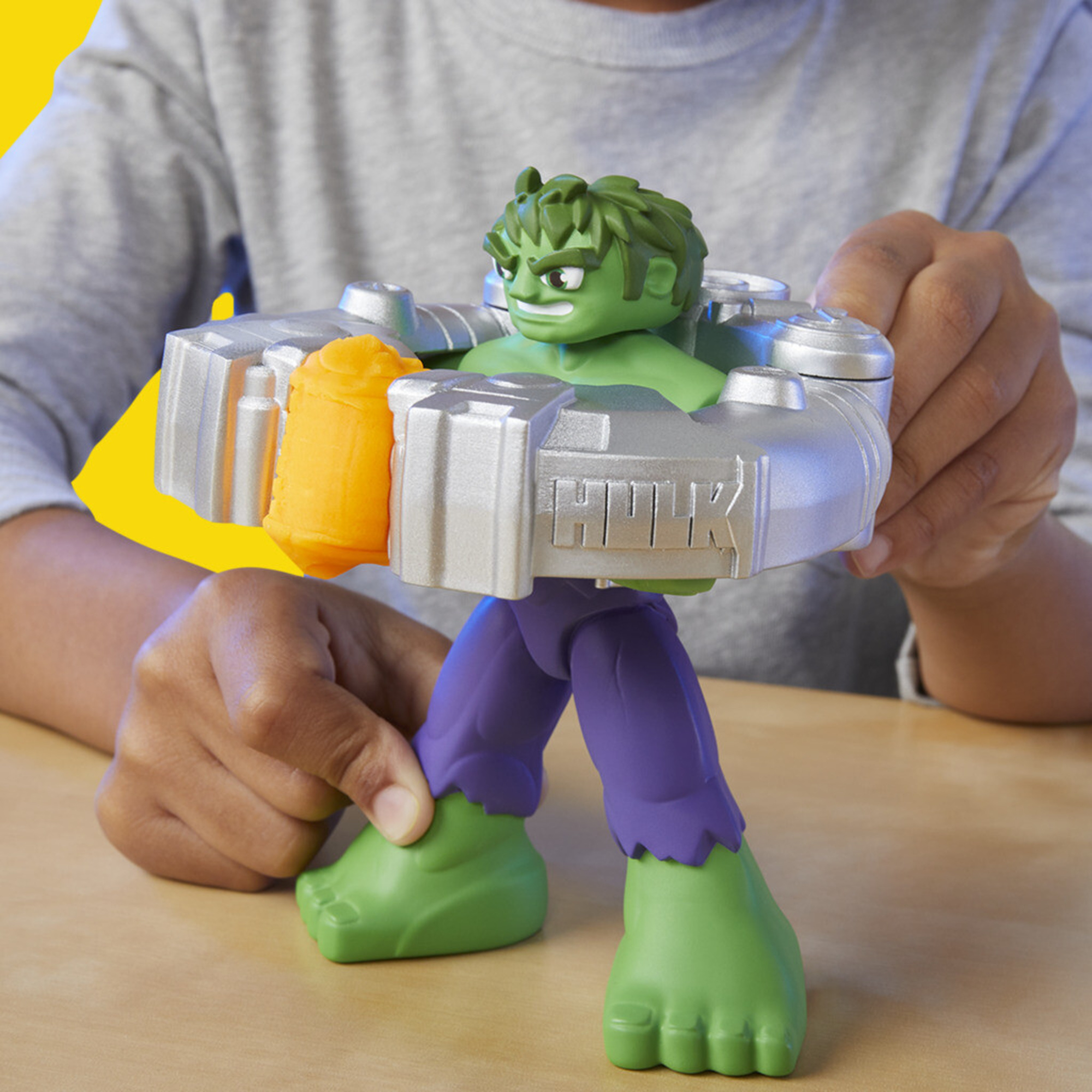 Play-doh marvel - hulk smash & squish, set da gioco distruggi e schiaccia di hulk - PLAY-DOH