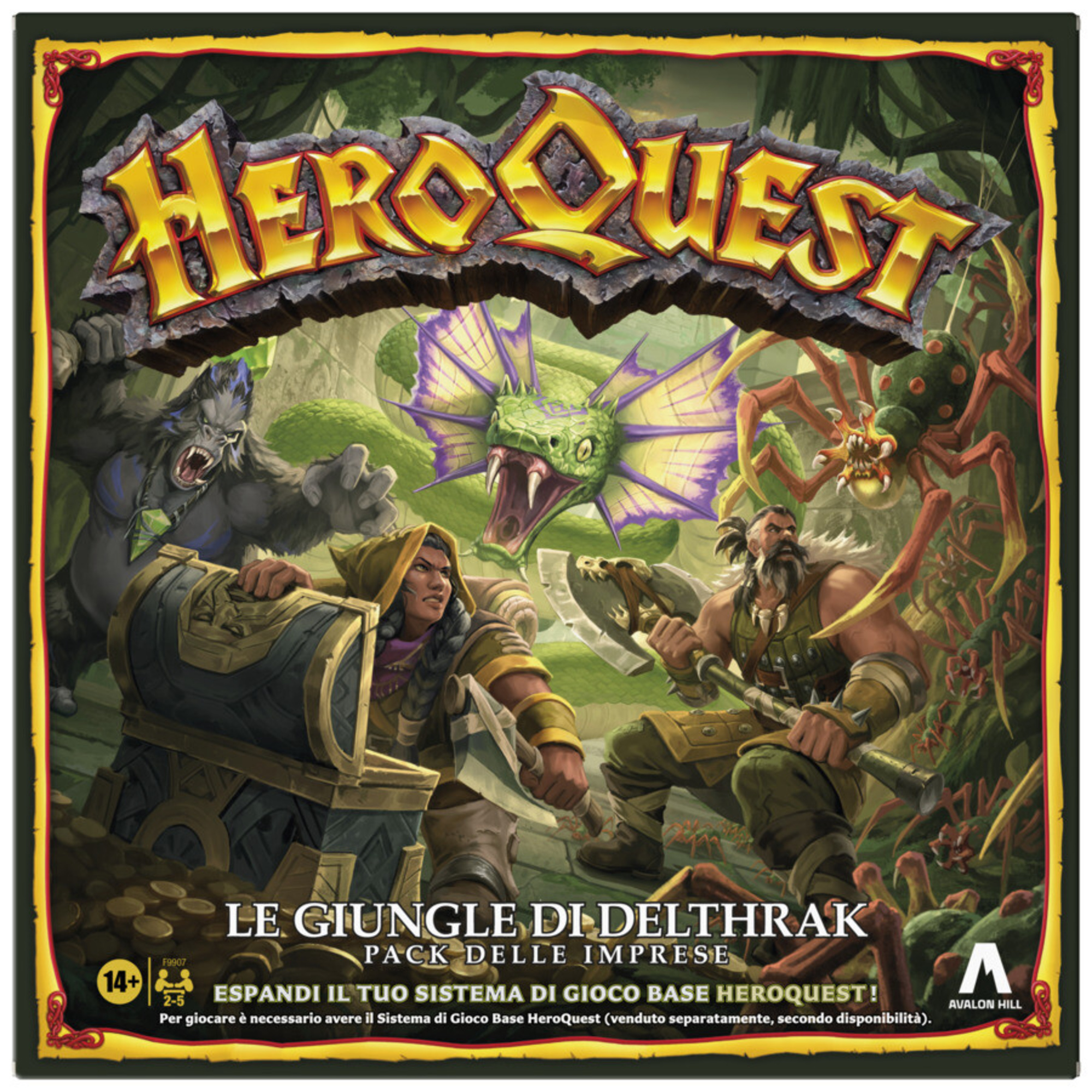 Avalon hill, heroquest, pack delle imprese le giungle di delthrak, per giocare è necessario avere il sistema di gioco base heroquest - HASBRO GAMING