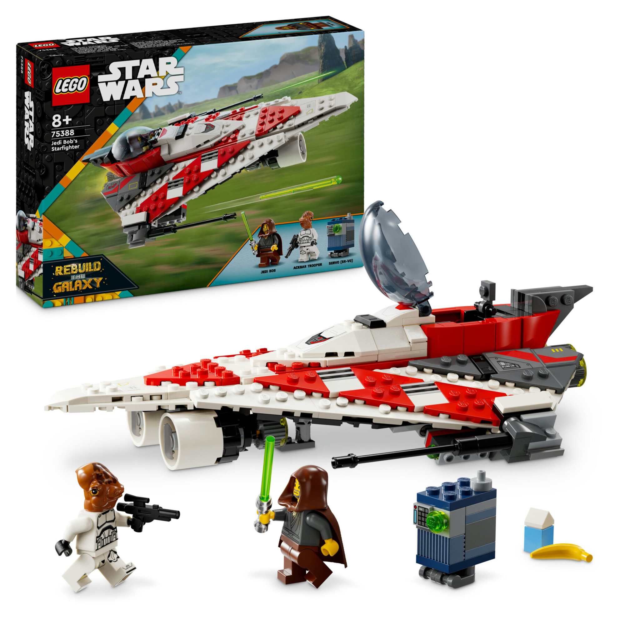 Lego star wars 75388 starfighter di jedi bob, astronave giocattolo da costruire con 2 minifigure, giochi per bambini 8+ - LEGO DREAMZZZ