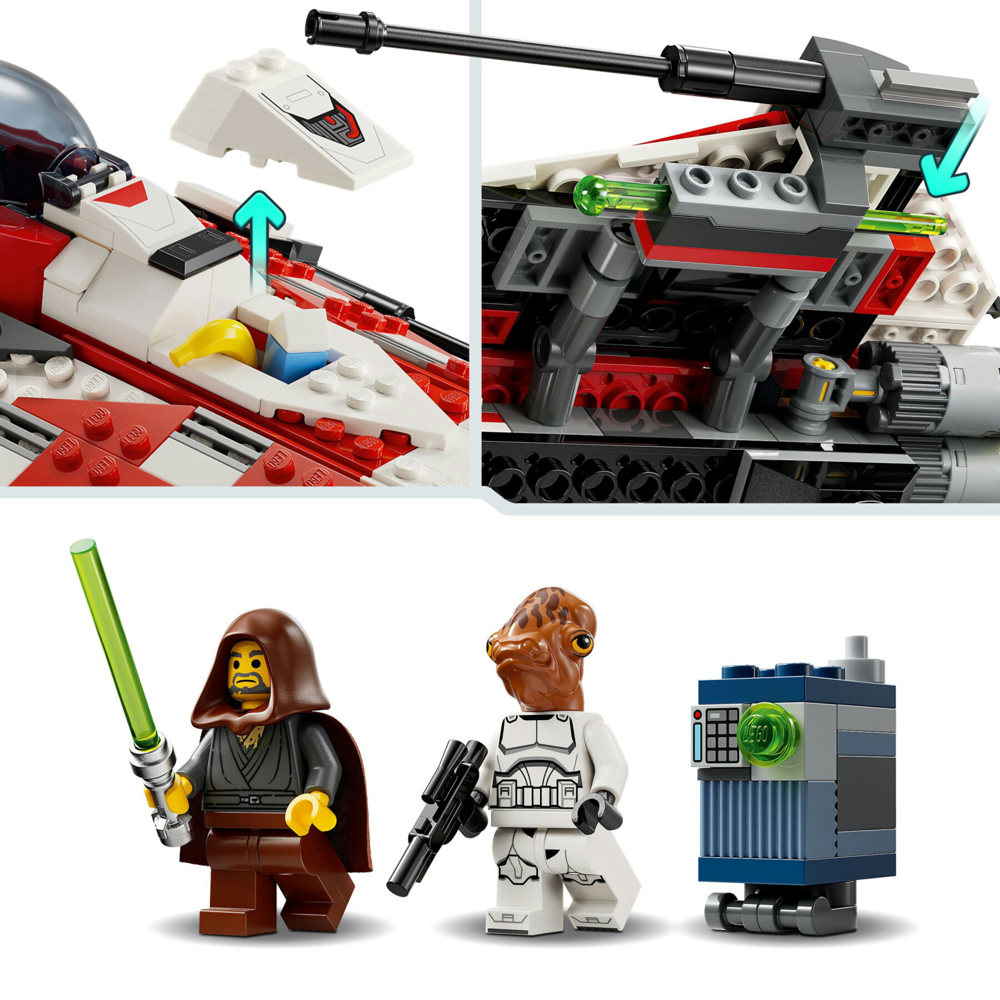 Lego star wars 75388 starfighter di jedi bob, astronave giocattolo da costruire con 2 minifigure, giochi per bambini 8+ - LEGO DREAMZZZ