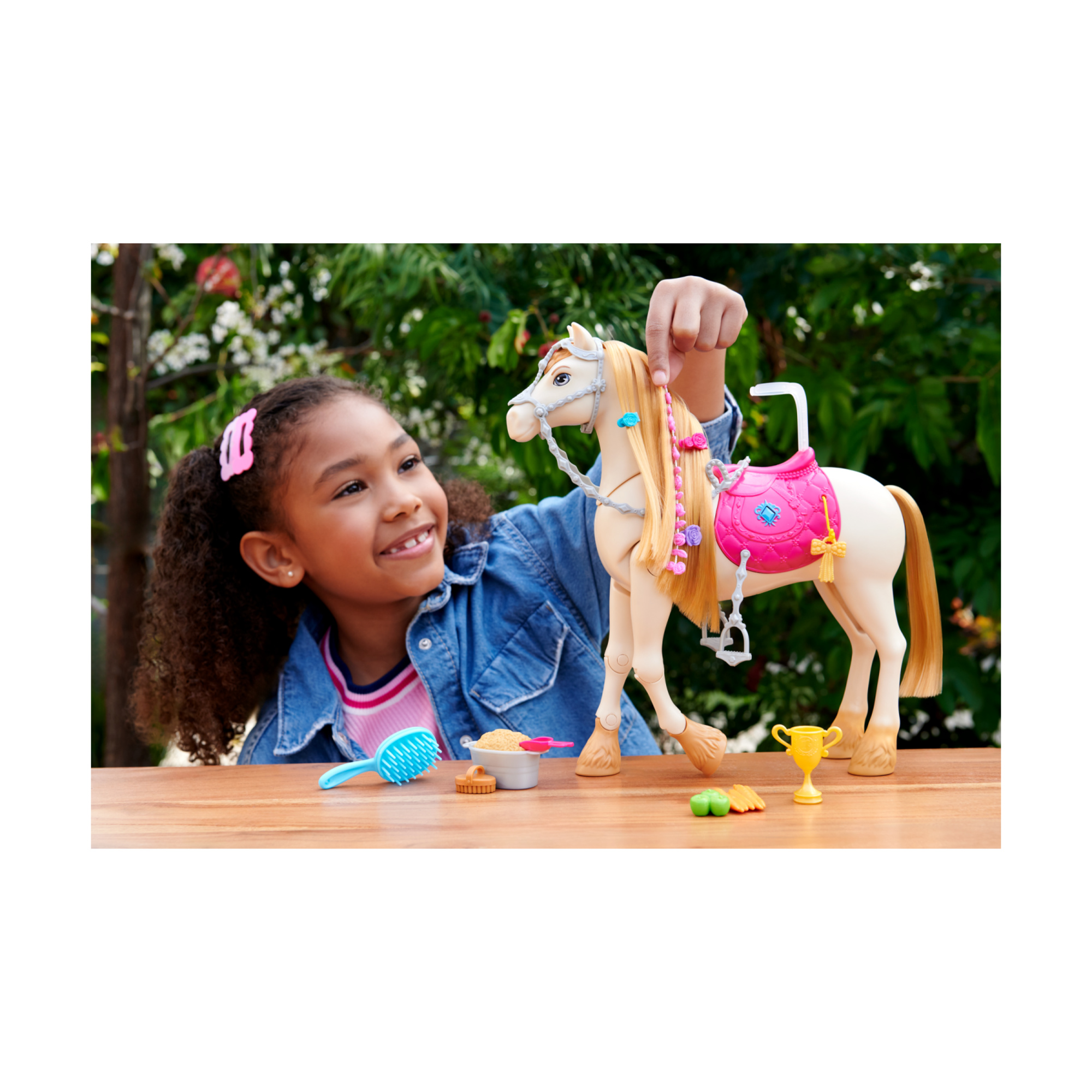 Barbie - tornado, cavallo interattivo con luci, musica e accessori, balla e nitrisce - Barbie