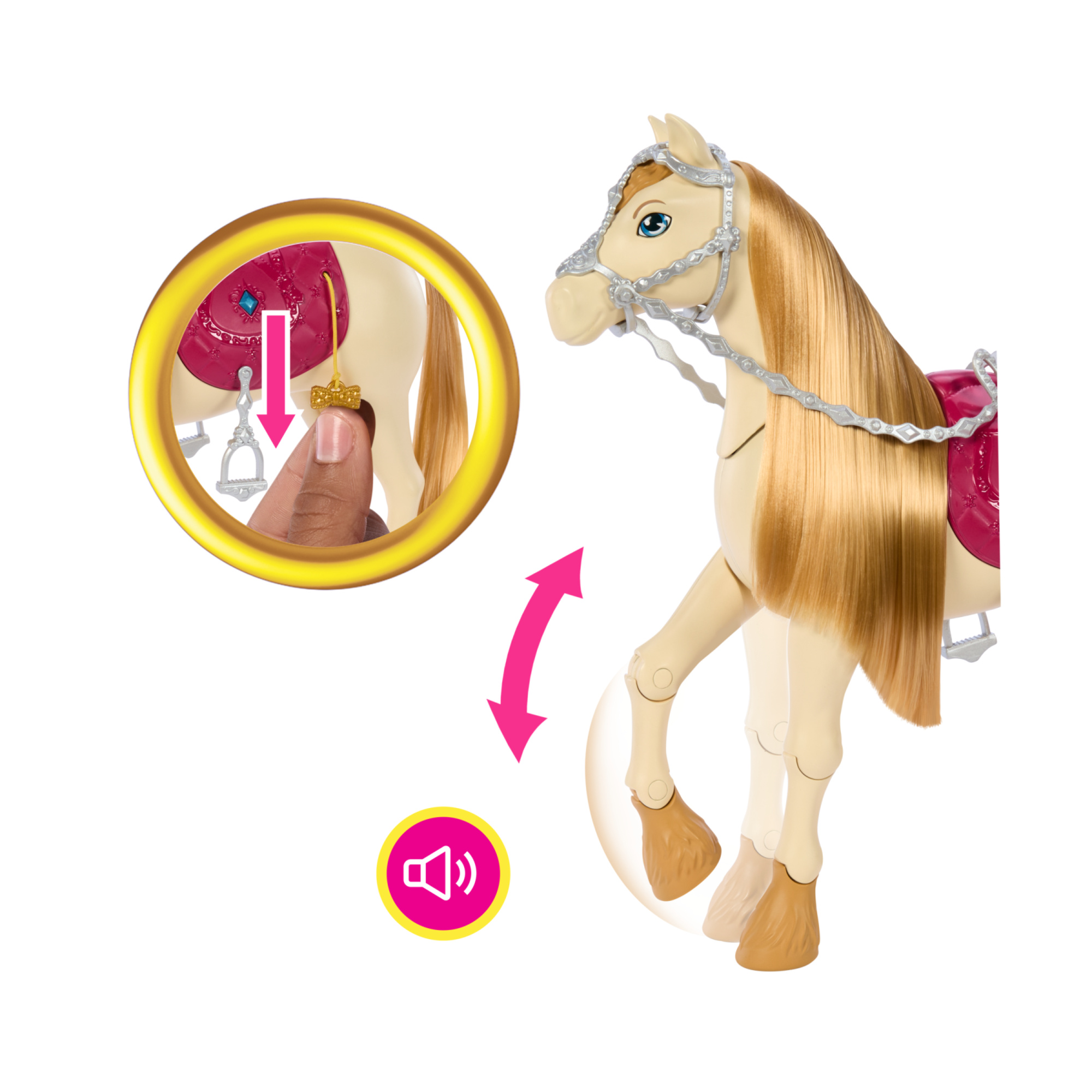 Barbie - tornado, cavallo interattivo con luci, musica e accessori, balla e nitrisce - Barbie