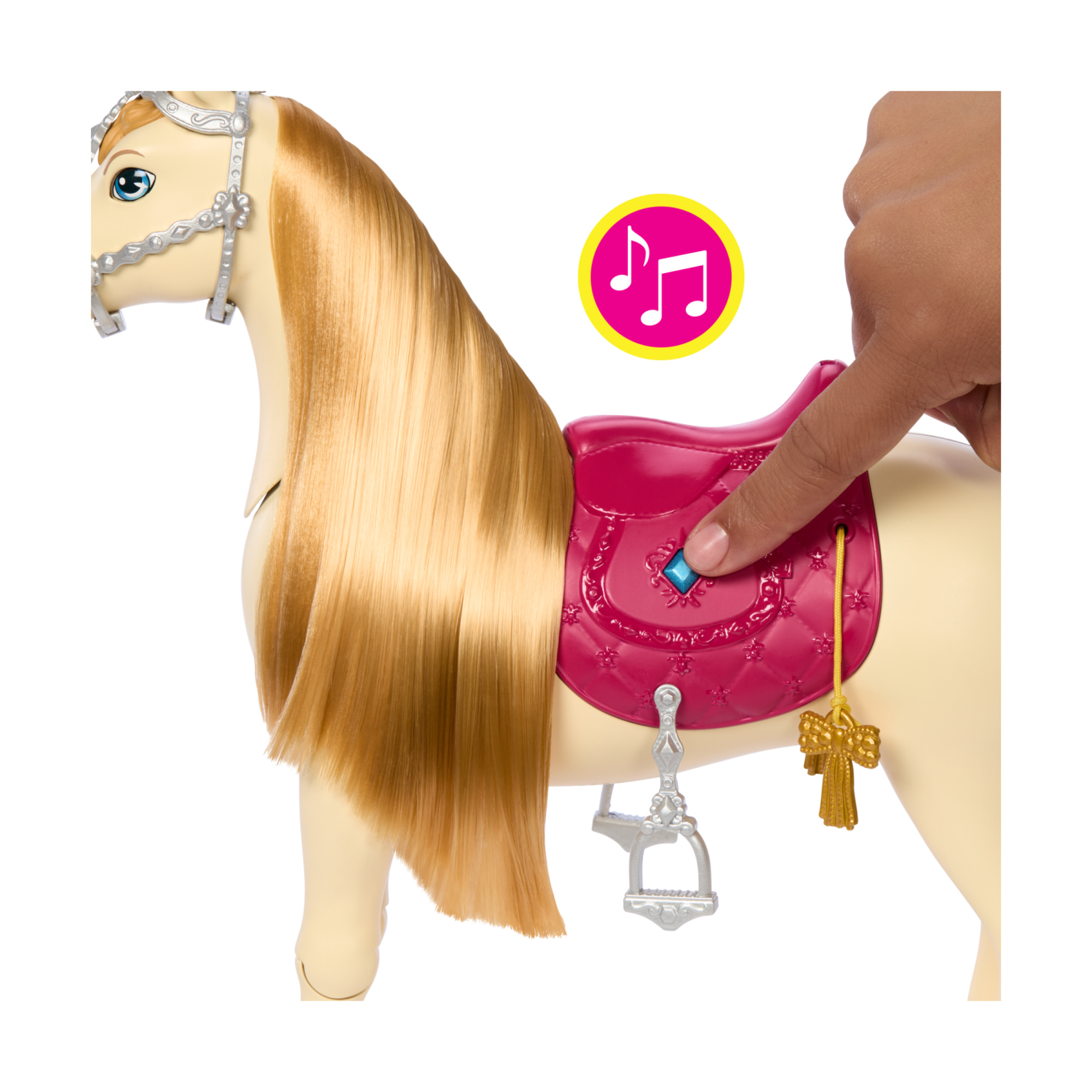 Barbie - tornado, cavallo interattivo con luci, musica e accessori, balla e nitrisce - Barbie