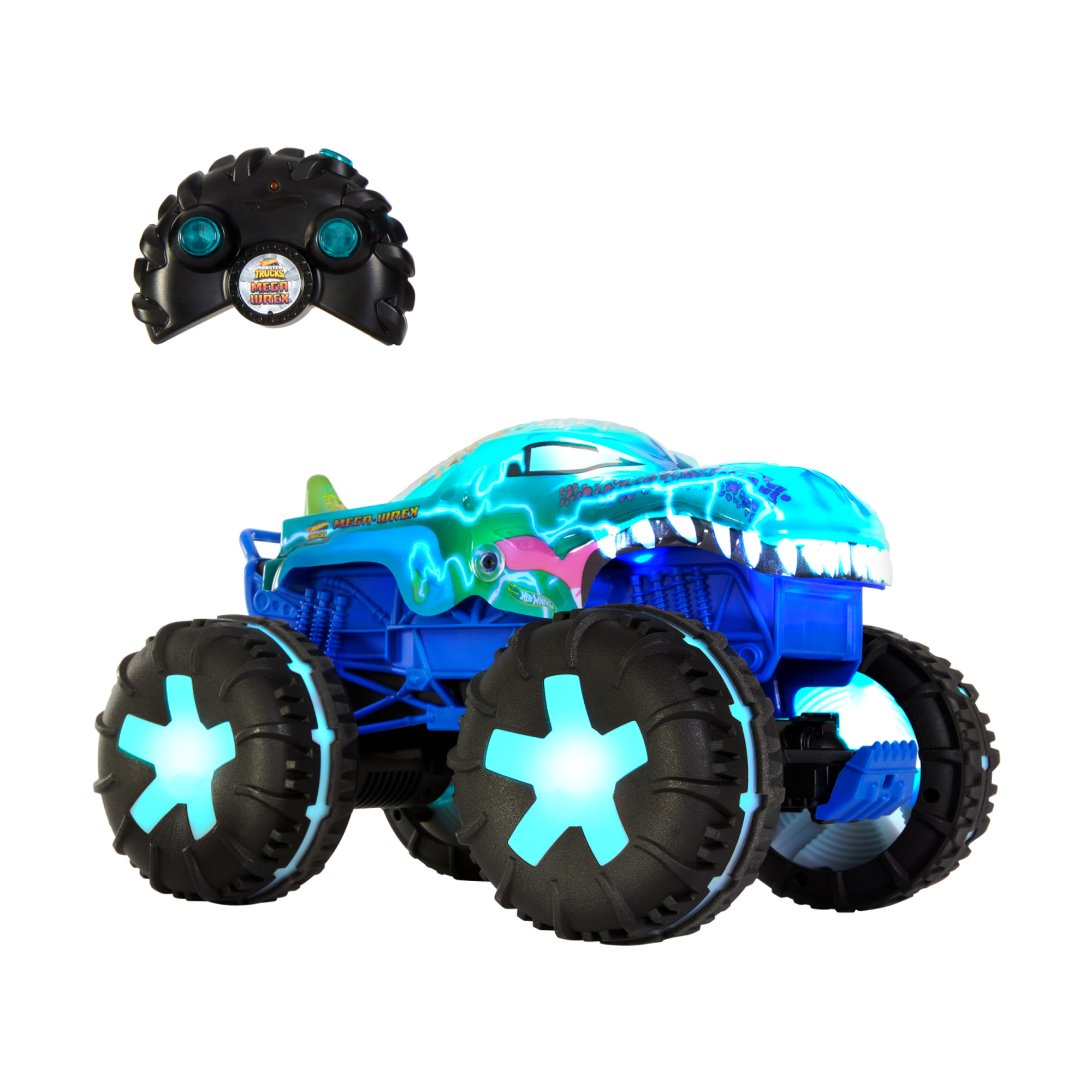 Hot wheels monster trucks - mega-wrex oversize r/c, truck radiocomandato in scala 1:15 con 3 modalità di gioco, luci e suoni interattivi - Hot Wheels