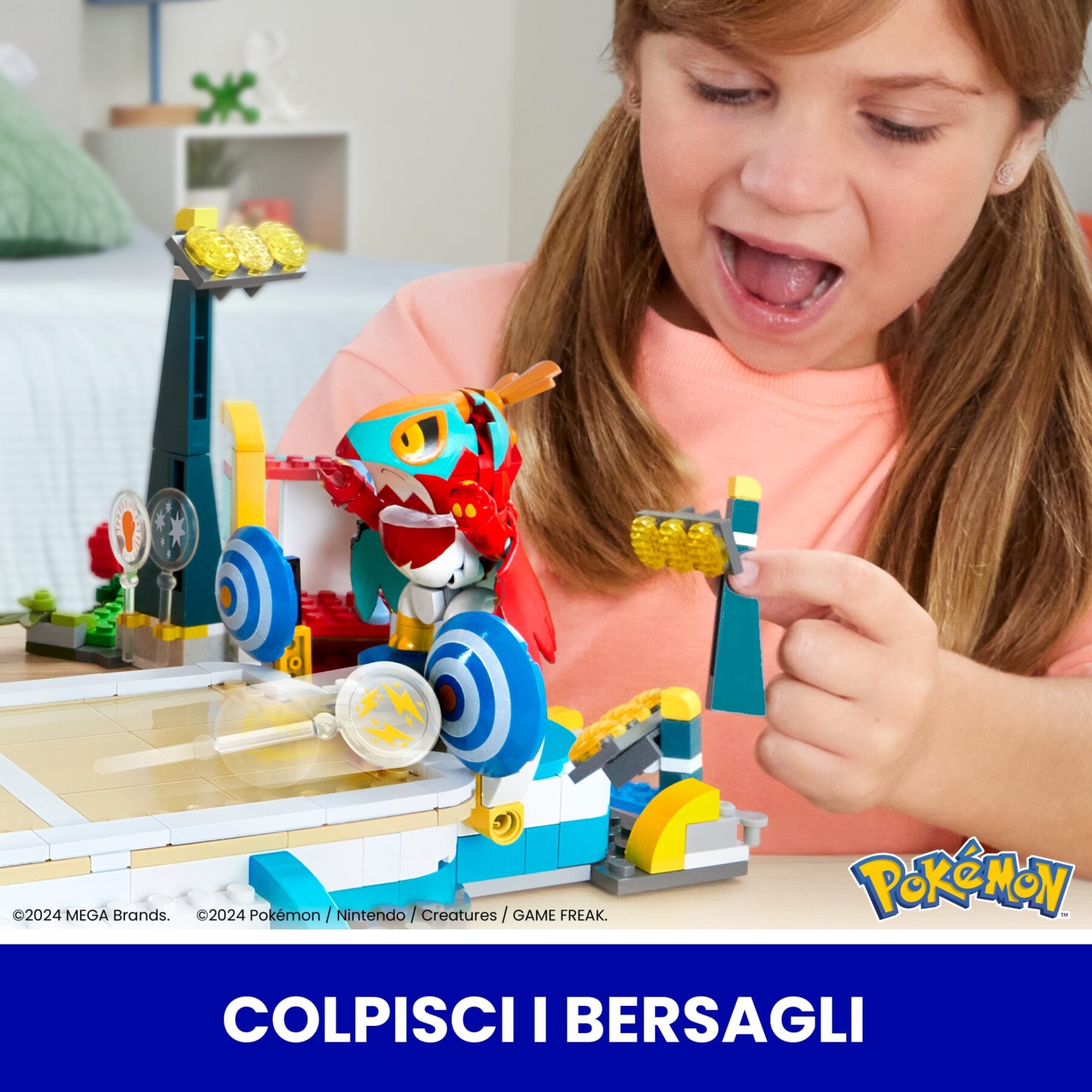 Mega pokémon - palestra adventure builder, set centro allenamento da costruire con 1101 pezzi, include 5 personaggi snodati - MEGA BLOCKS