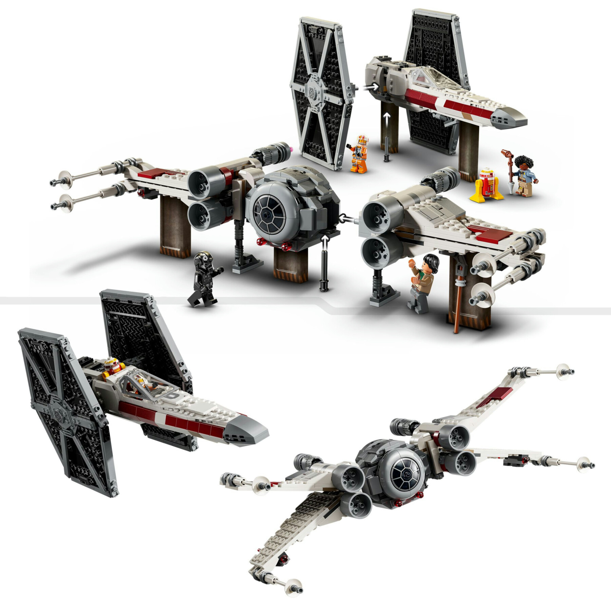 Lego star wars 75393 mash-up tie fighter e x-wing, modellini da costruire di astronavi giocattolo, giochi creativi bambini 9+ - LEGO® Star Wars™