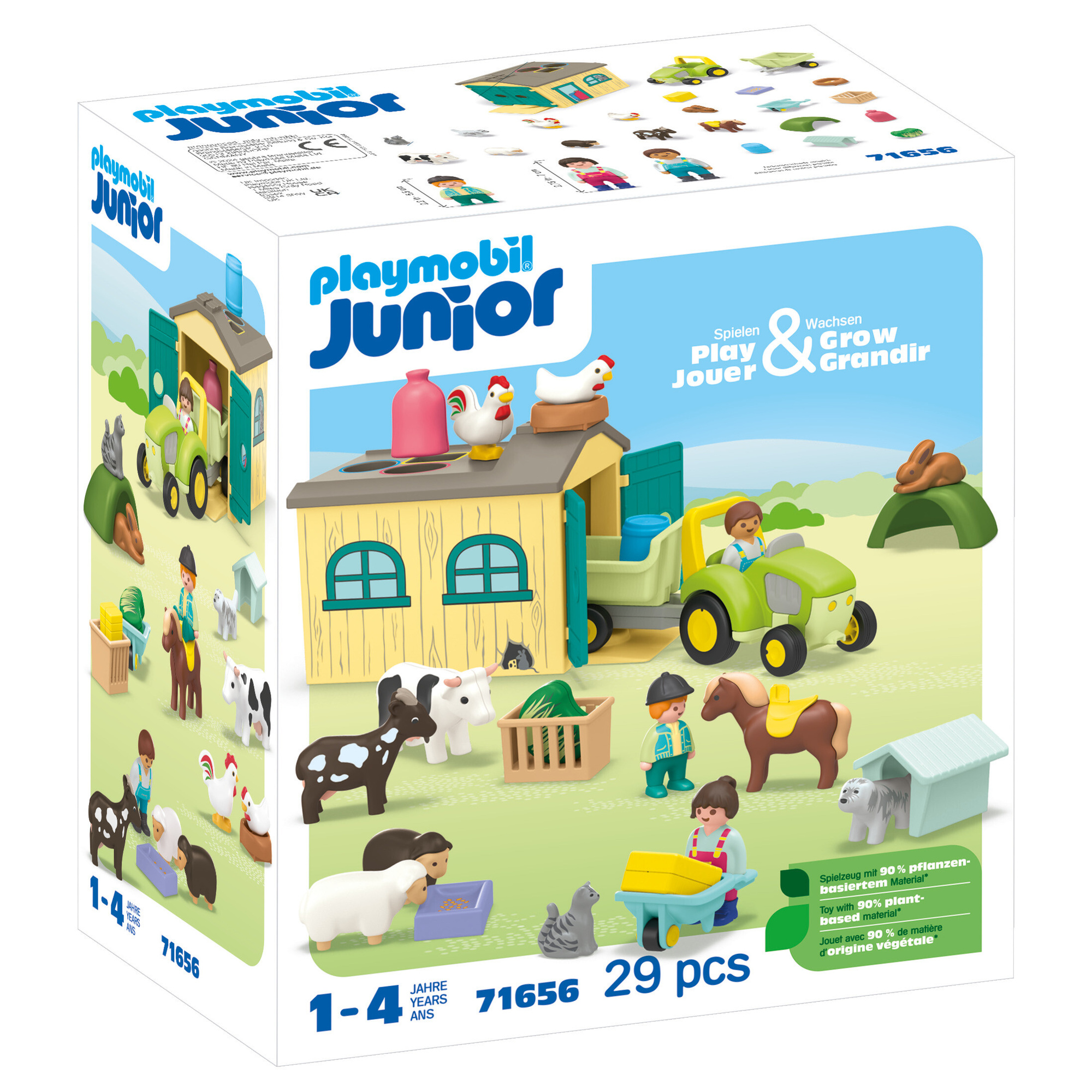 Playmobil junior 71656 allegra fattoria playset eco-sostenibile per bambini 1-4 anni - 