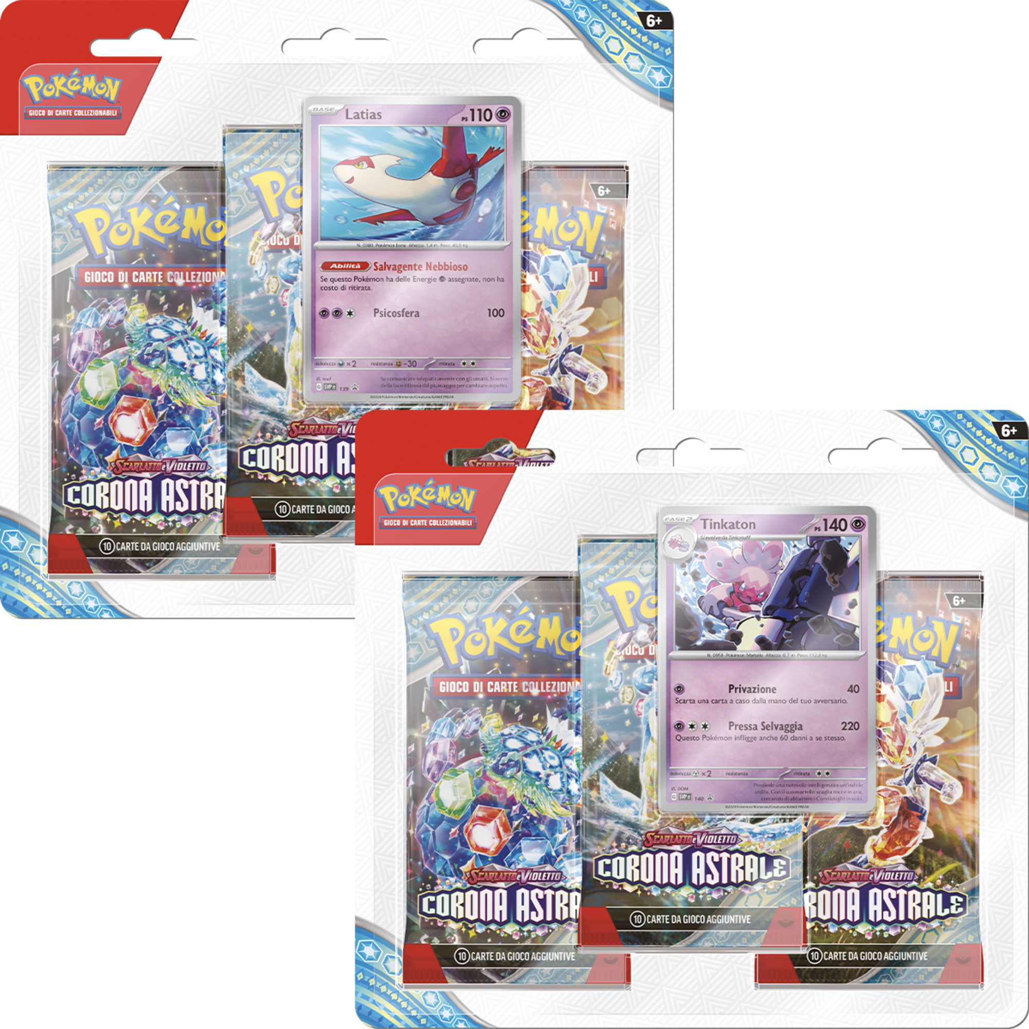 Pokemon sv7 scarlatto e violetto corona astrale 3 pack blister assortito - POKEMON