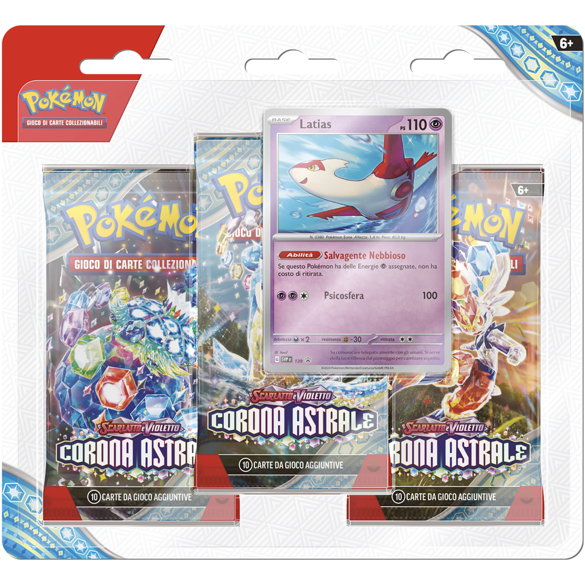 Pokemon sv7 scarlatto e violetto corona astrale 3 pack blister assortito - POKEMON