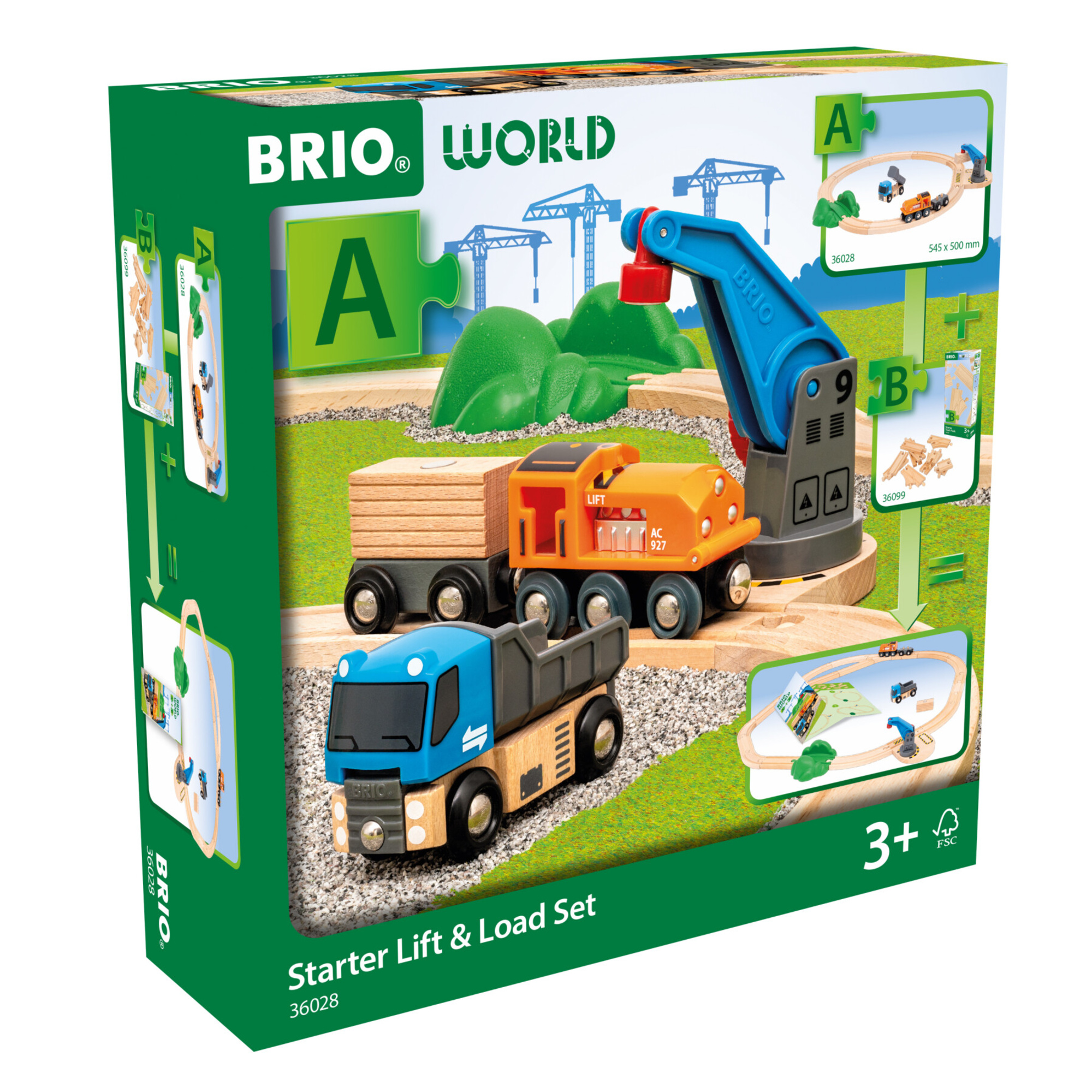 Brio world – starter set 36028 solleva & carica | set di trenini giocattolo per bambini dai 3 anni in su - BRIO