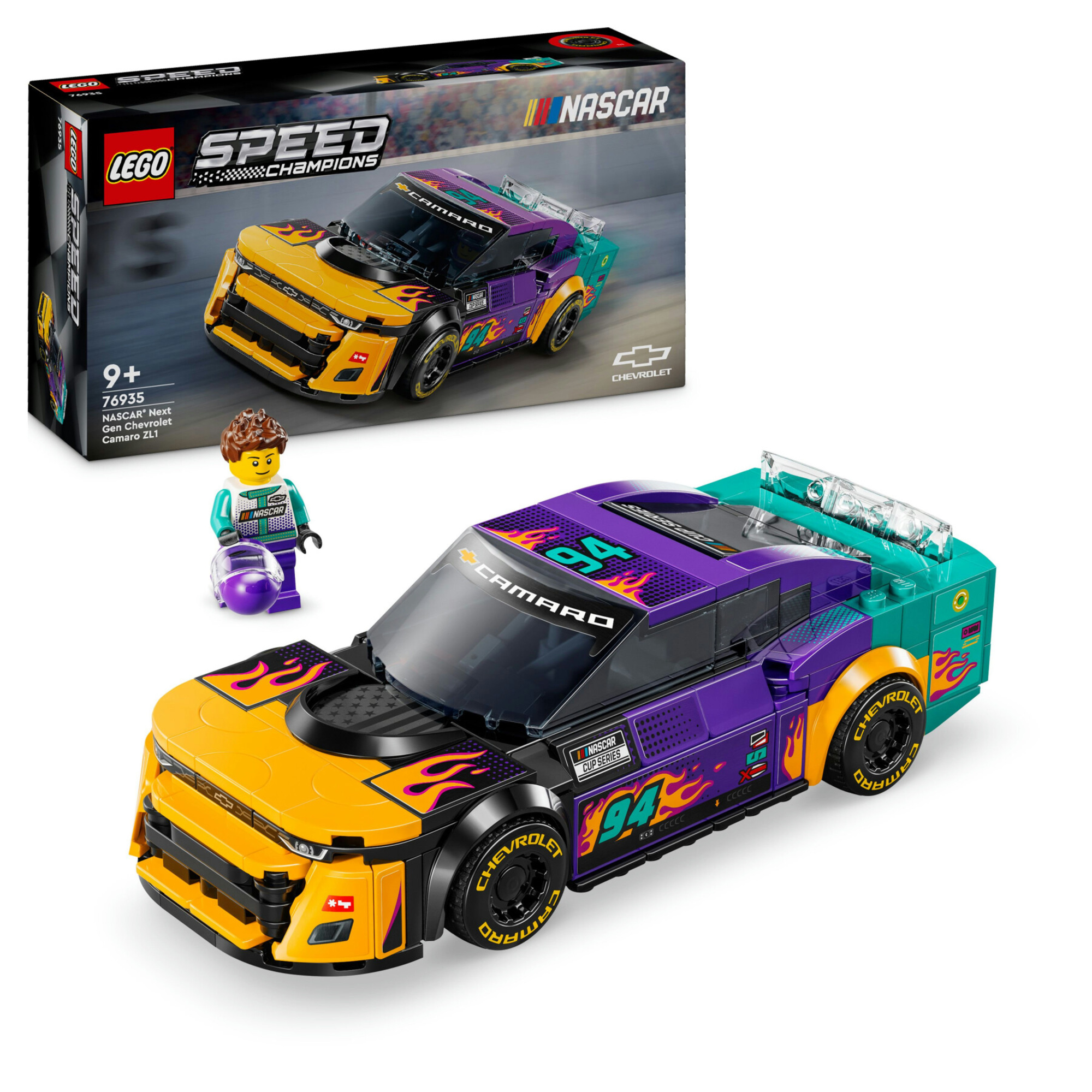 Lego speed champions 76935 nascar next gen chevrolet camaro zl1, modello di auto da costruire, macchina giocattolo bambini 9+ - LEGO SPEED CHAMPIONS