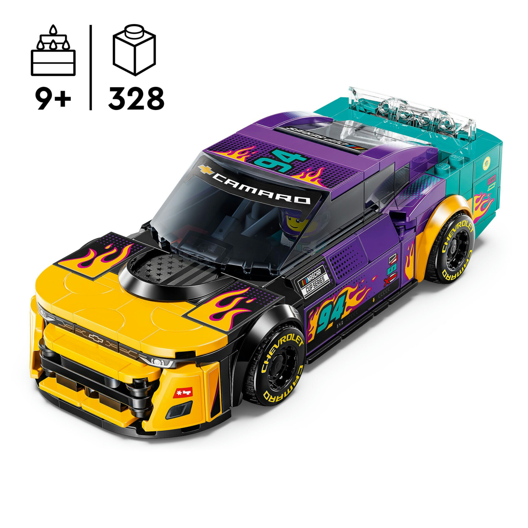 Lego speed champions 76935 nascar next gen chevrolet camaro zl1, modello di auto da costruire, macchina giocattolo bambini 9+ - LEGO SPEED CHAMPIONS