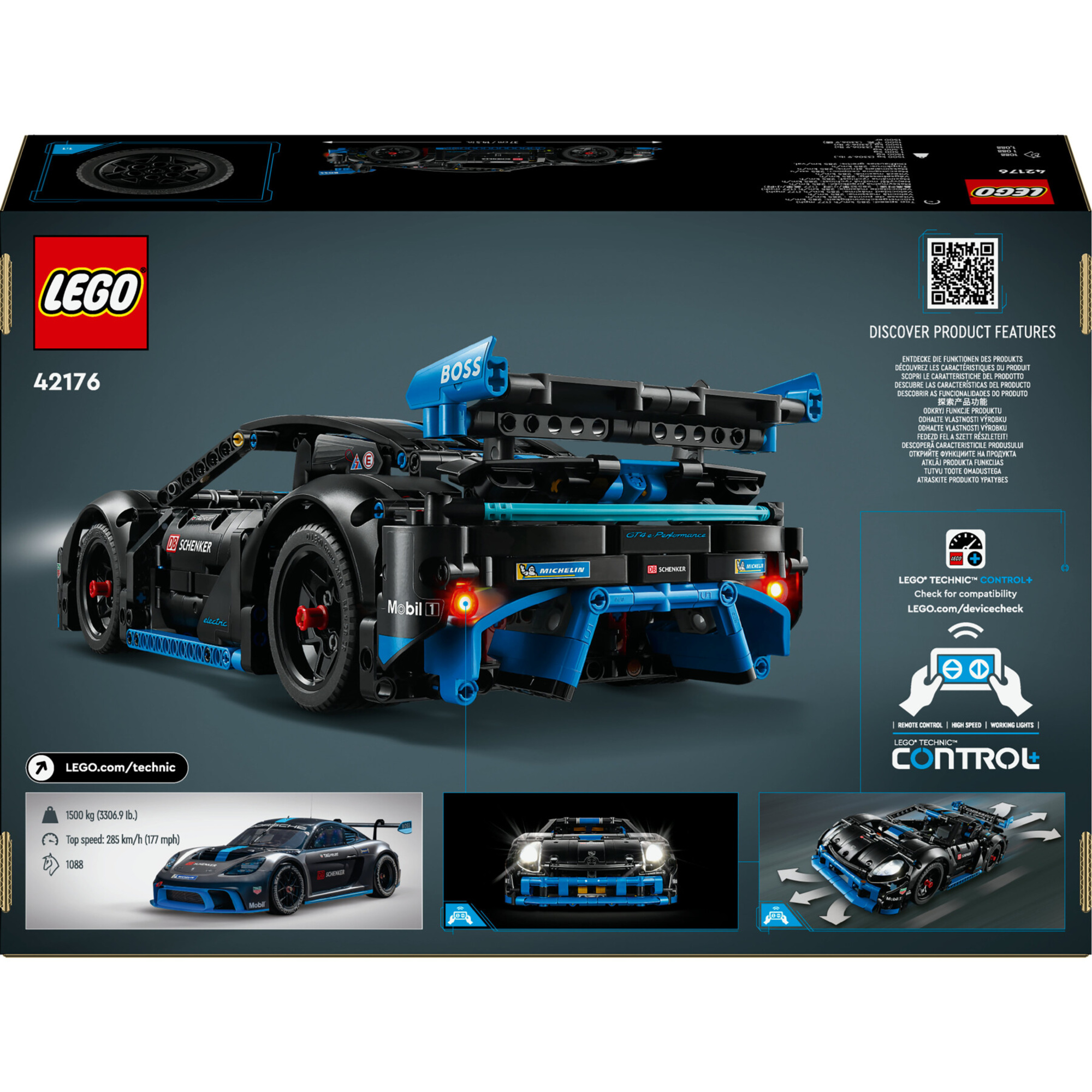 Lego technic 42176 auto da corsa porsche gt4 e-performance, macchina giocattolo telecomandata bambini 10+, auto da costruire - LEGO TECHNIC