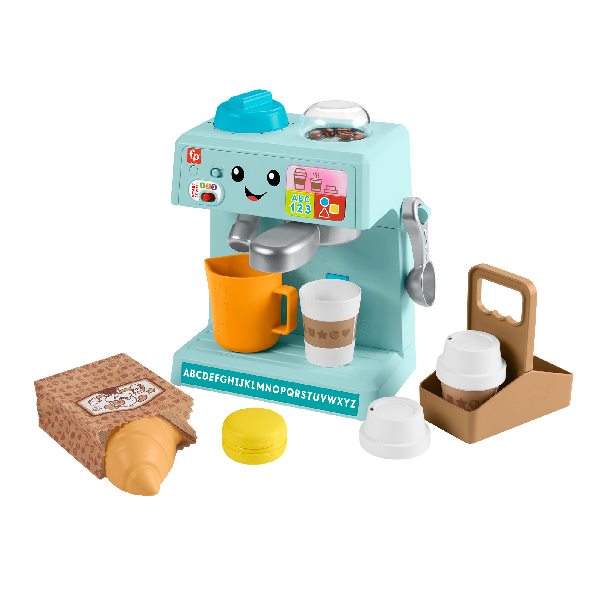 Fisher-price - la mia prima macchinetta del caffè, set smart stages per l'apprendimento con pulsanti, musica e suoni - 