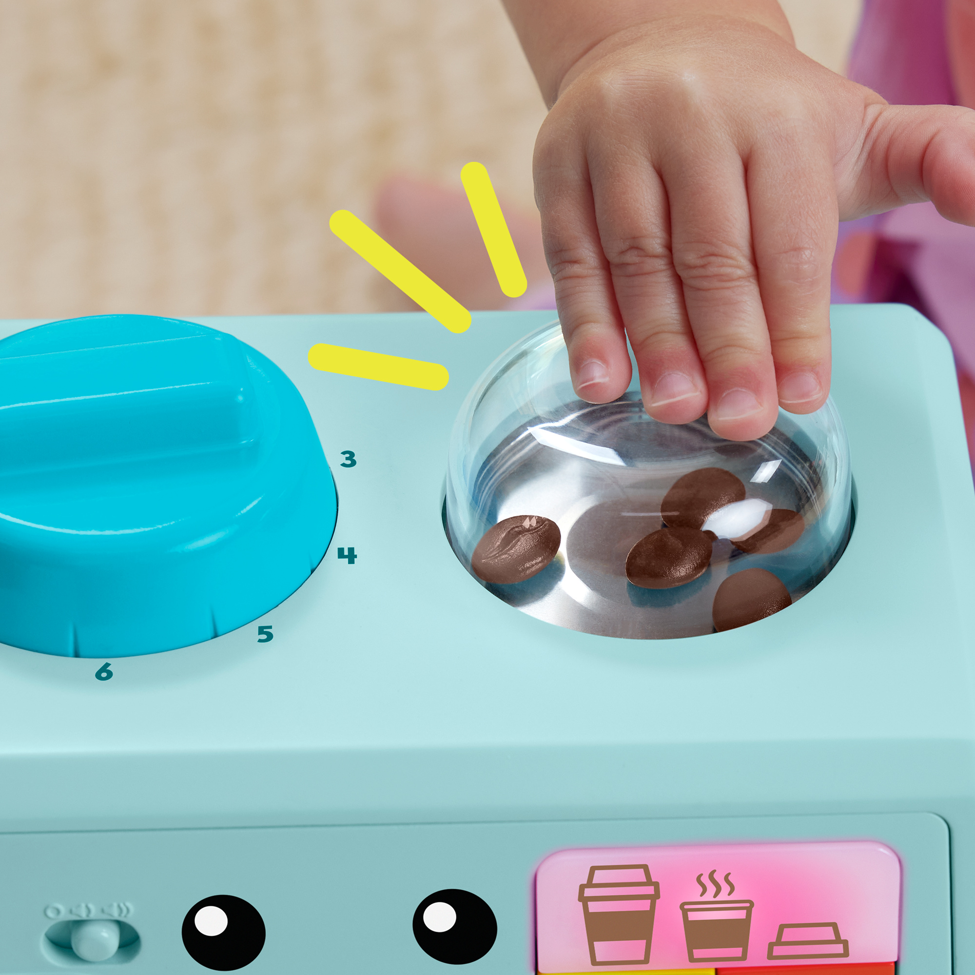 Fisher-price - la mia prima macchinetta del caffè, set smart stages per l'apprendimento con pulsanti, musica e suoni - 