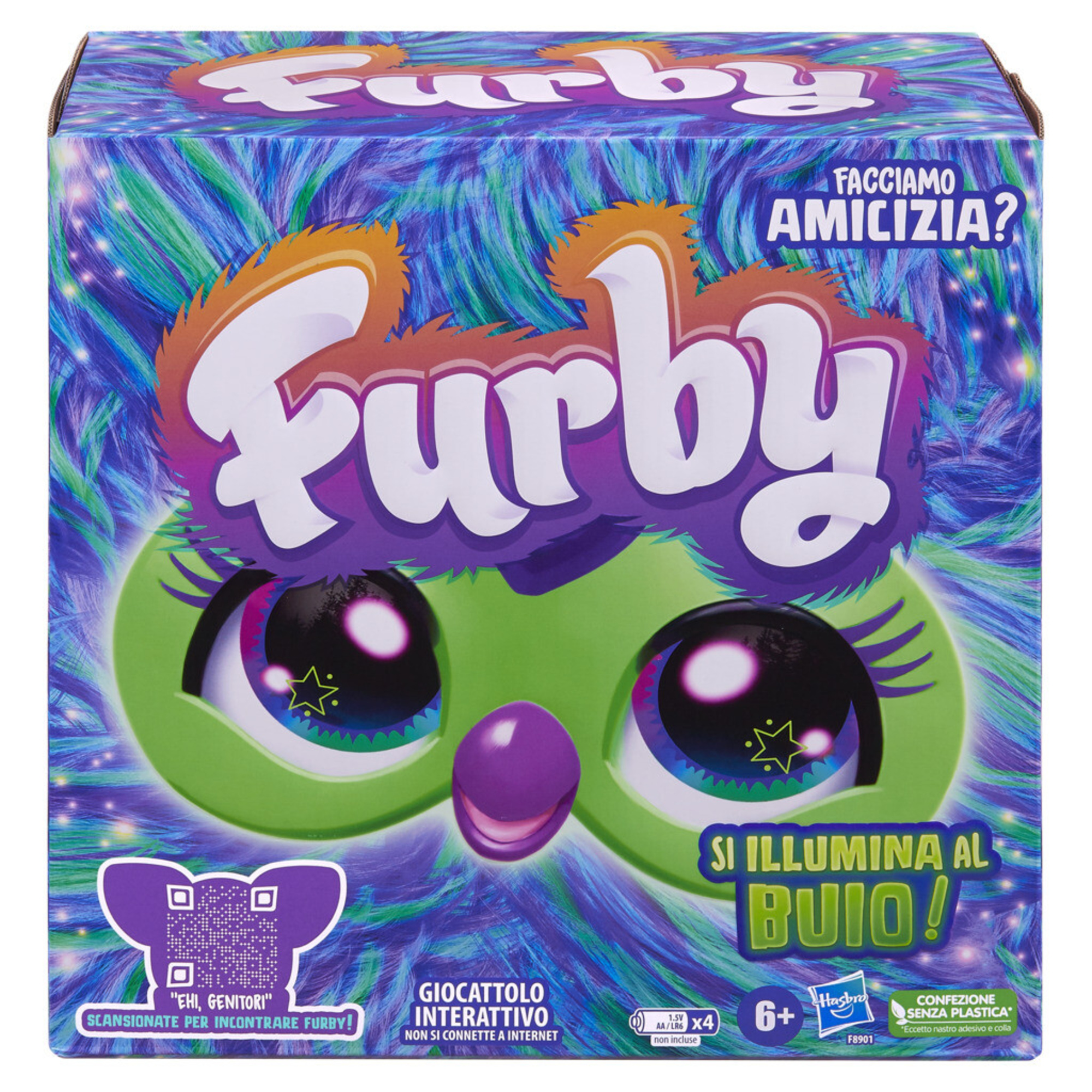 Furby aurora furborealis, si illumina al buio, giocattolo di peluche interattivo - FURBY