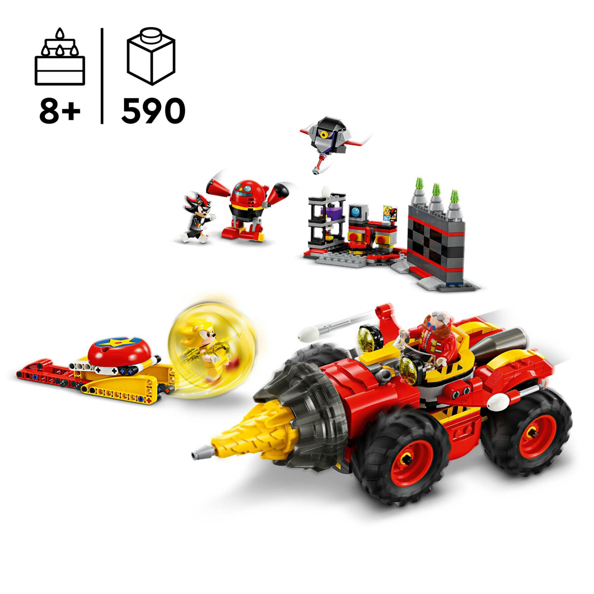 Lego sonic the hedgehog 76999 super sonic vs. egg drillster, giocattolo con 7 personaggi e veicolo da costruire per bambini 8+ - Lego