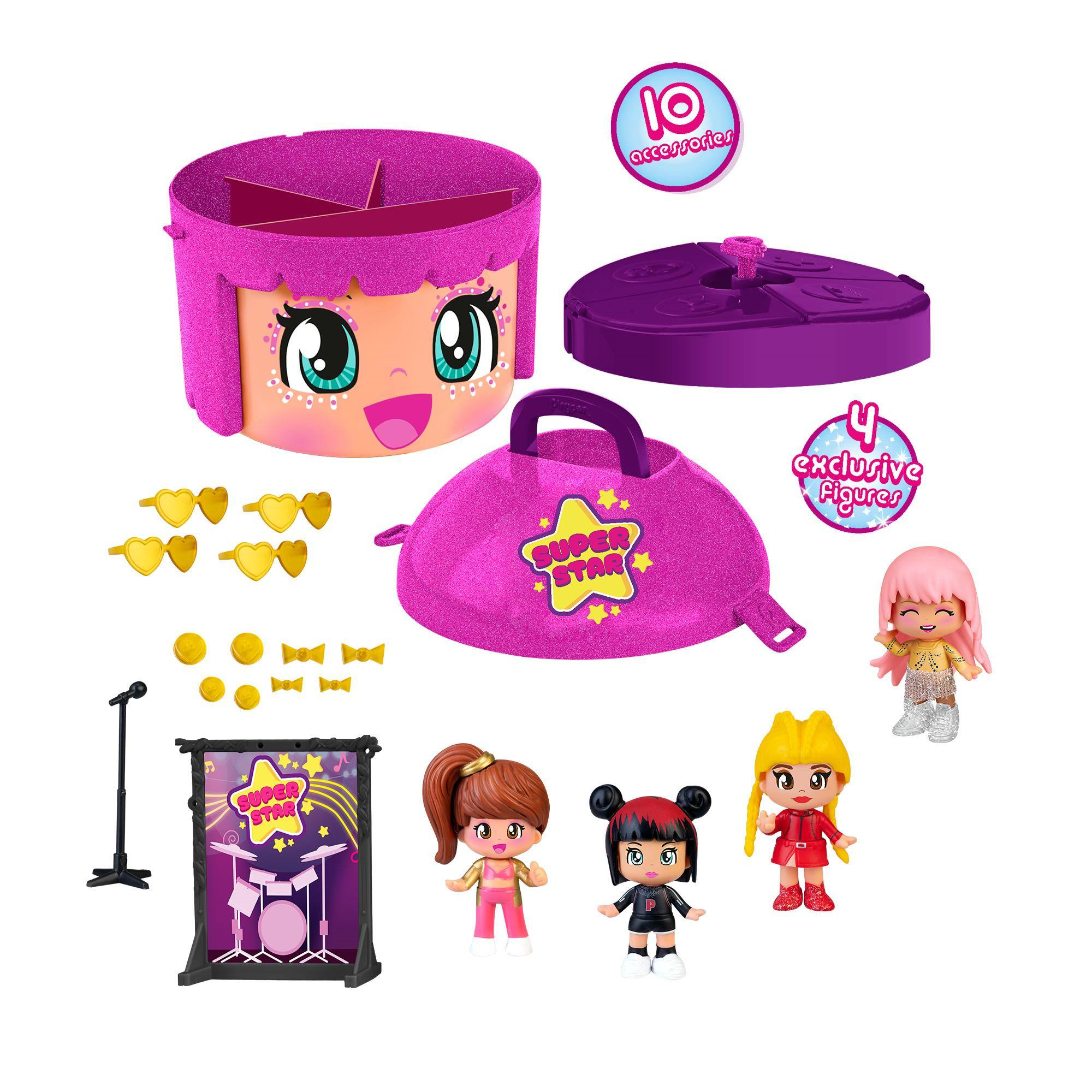 Pinypon super star, contenitore con 4 personaggi pinypon esclusivi, per bambine/i dai 4 anni - PINYPON