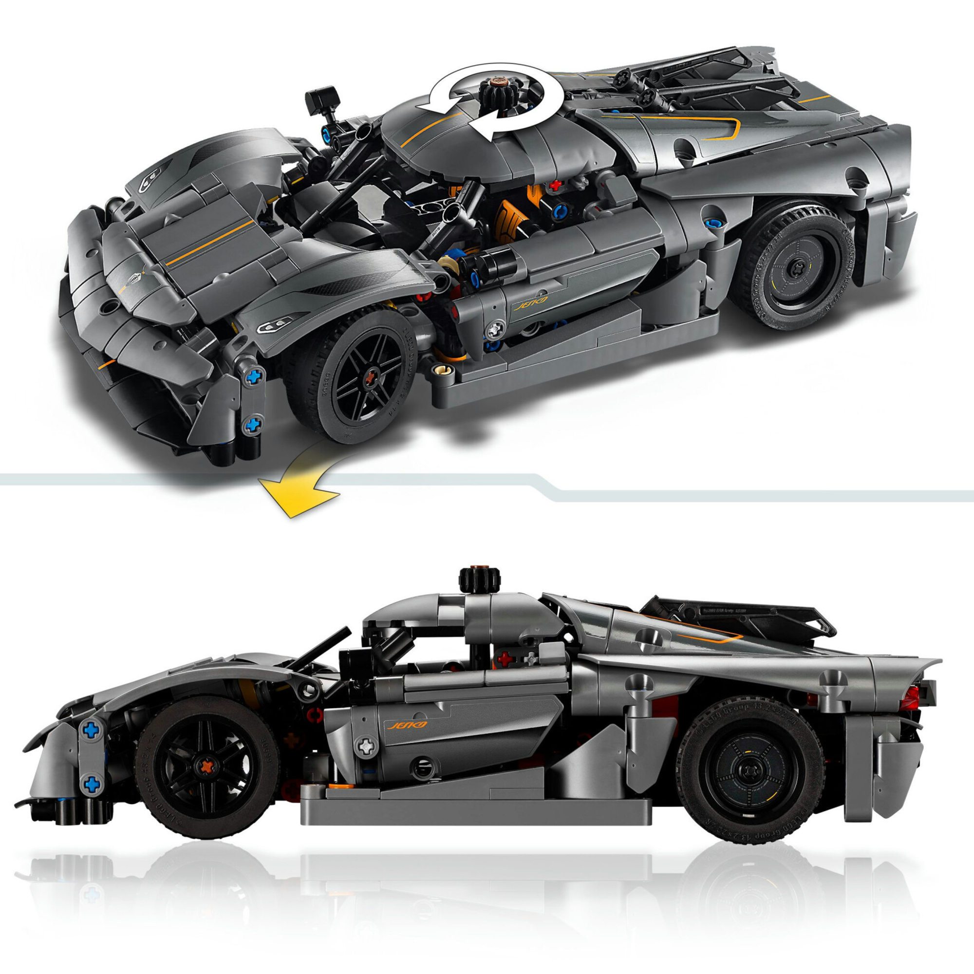 Lego technic 42173 hypercar koenigsegg jesko absolut grigia, modellino di auto da costruire, macchina giocattolo bambini 10+ - LEGO TECHNIC