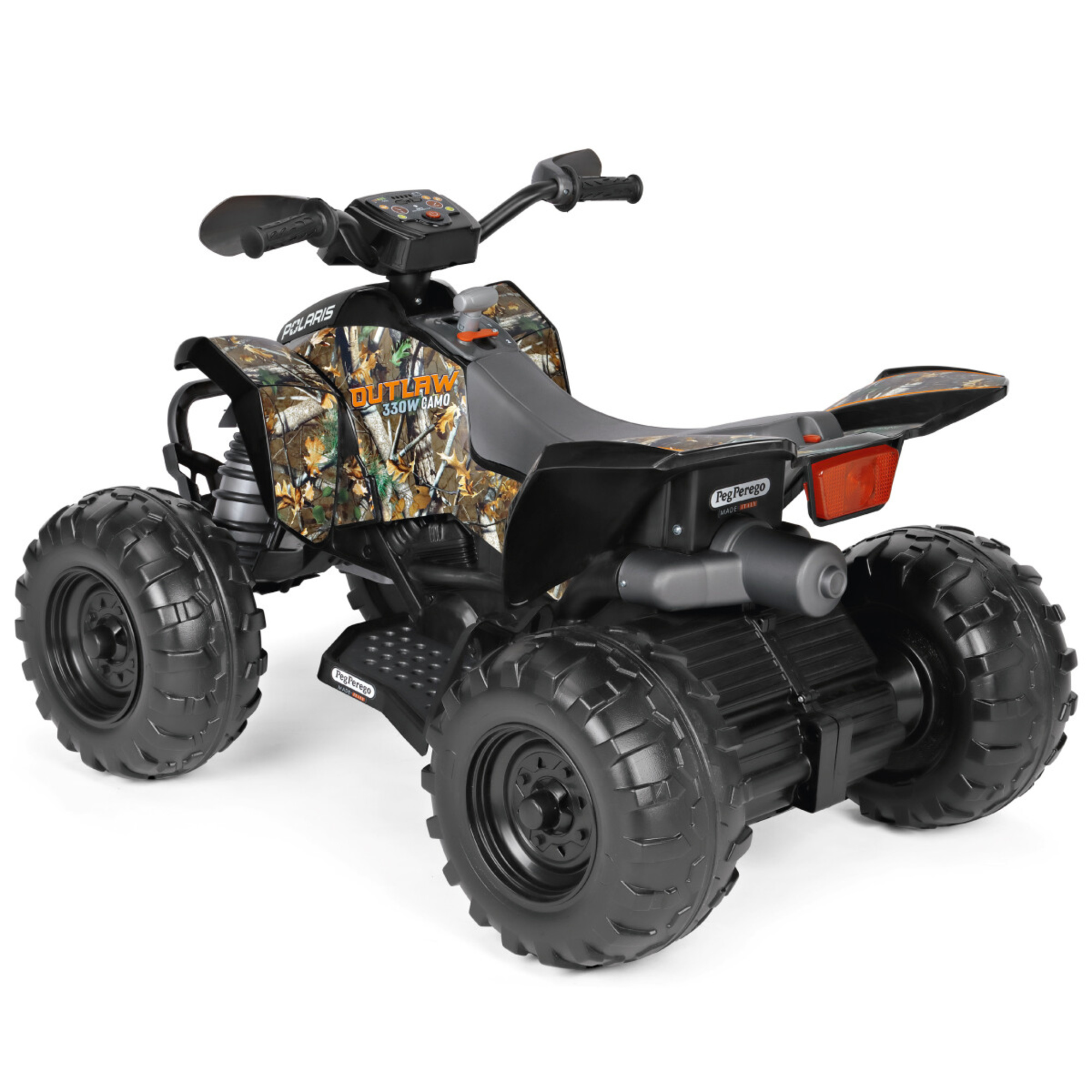 Peg perego - quad elettrico 12v - polaris outlaw 330w camo - 