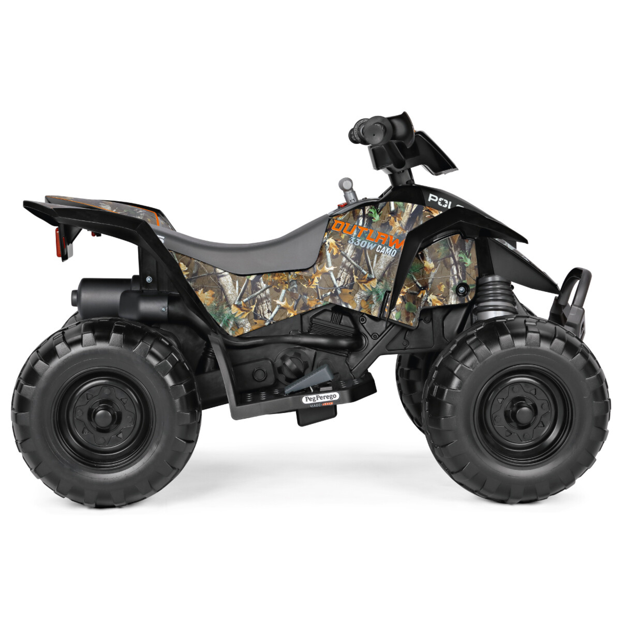 Peg perego - quad elettrico 12v - polaris outlaw 330w camo - 