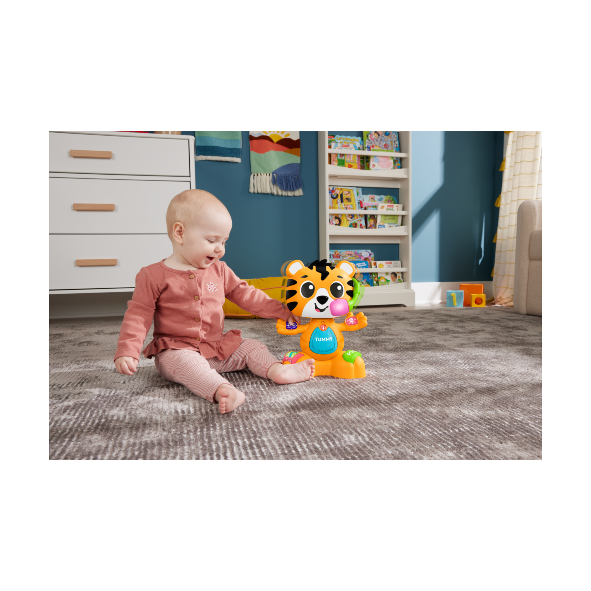 Fisher-price animal band - carlotta la tigrotta prime scoperte, tigre interattiva per l'apprendimento con 50+ canzoni e suoni - 