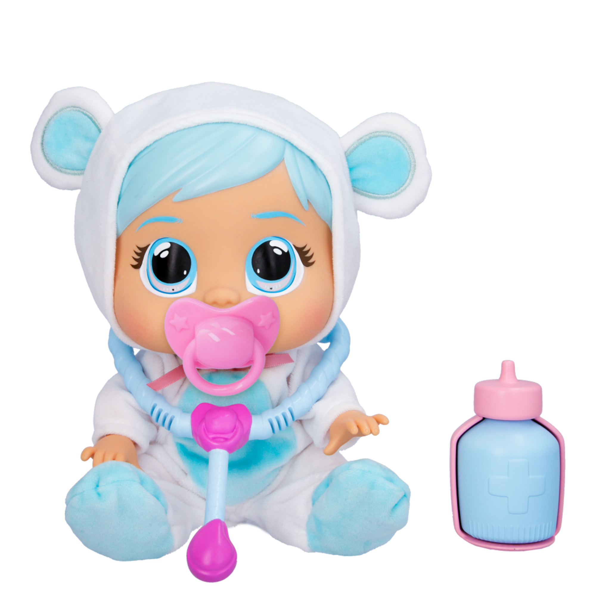 Cry babies loving care kristal, bambola orsetto con accessori dottore - CRY BABIES