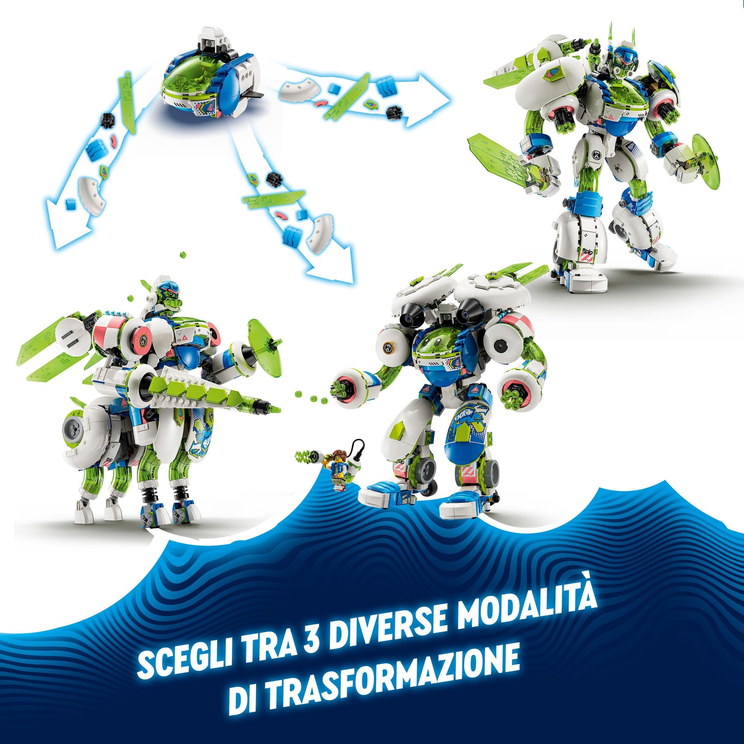 Lego dreamzzz 71485 battle mech di mateo e z-blob, astronave trasformabile in 3 diversi robot giocattolo, giochi bambini 10+ - LEGO DREAMZZZ