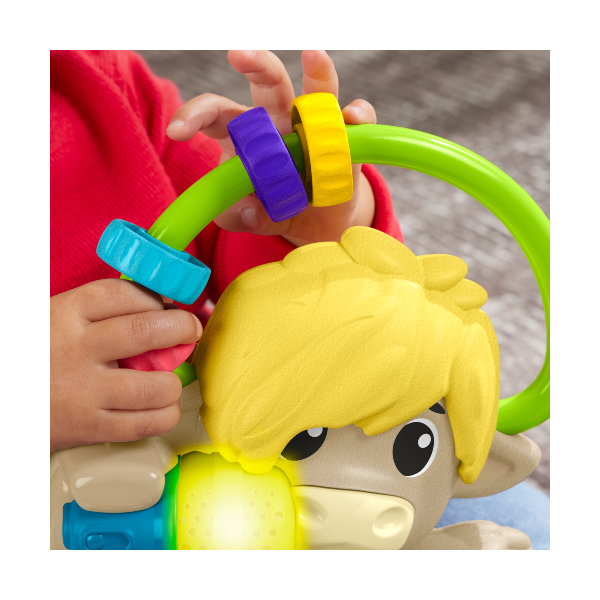 Fisher- price animal band - lello il torello prime parole, toro interattivo per l'apprendimento con tasti a forma di lettera e 115 canzoni - 